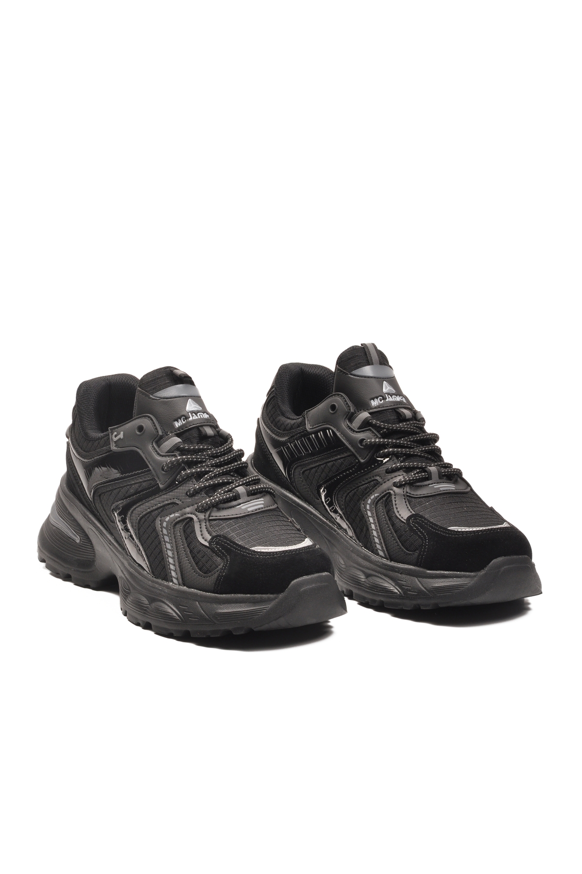 Siyah Bağcıklı Kalın Taban Hafif Kadın Sneaker 2318 G - Görsel 4