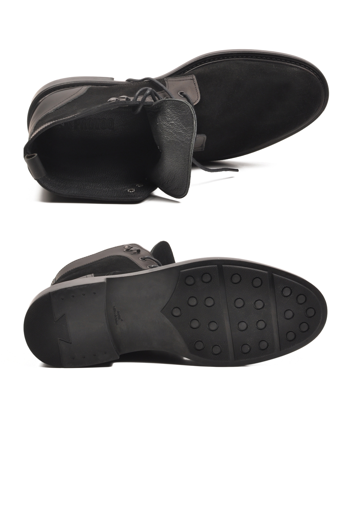 Siyah Süet Hakiki Deri Bağcıklı Erkek Bot Po 2439 M - Görsel 6