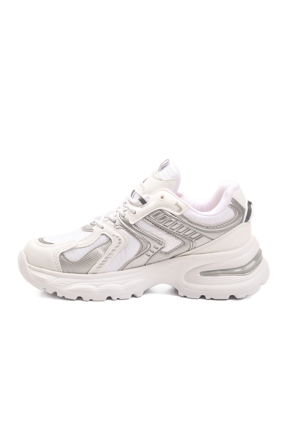 Beyaz Bağcıklı Kalın Taban Hafif Kadın Sneaker 2318 G - Görsel 3