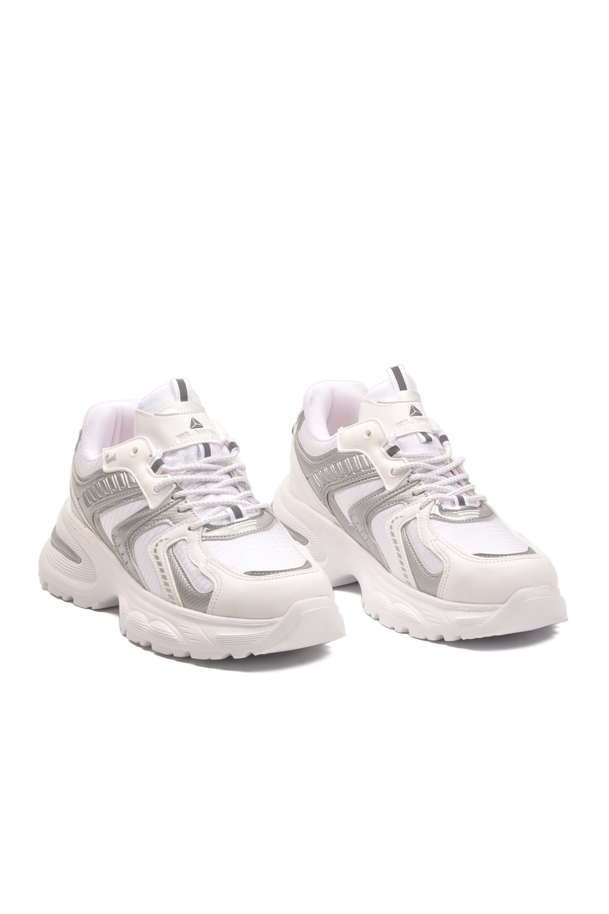 Beyaz Bağcıklı Kalın Taban Hafif Kadın Sneaker 2318 G - Görsel 4