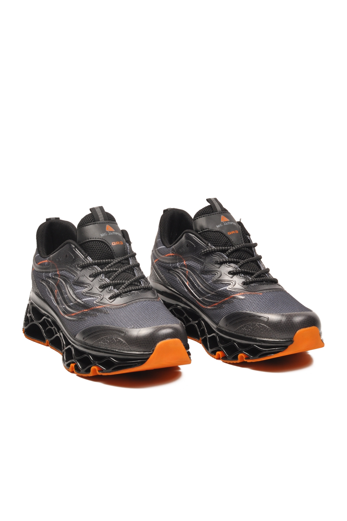 Siyah Füme Memory Foam Bağcıklı Hafif Esnek Erkek Sneaker 2326 M - Görsel 4