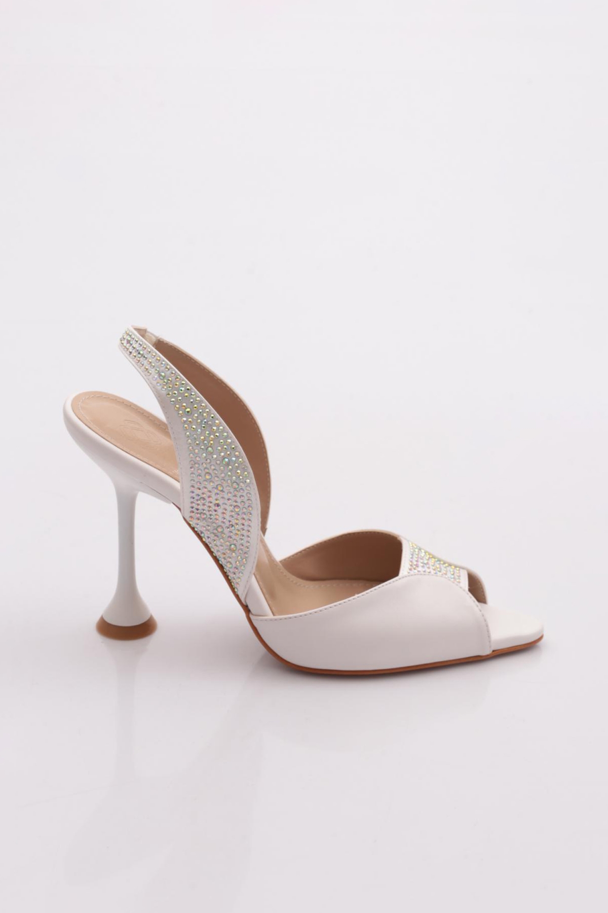 02 Kadin Silver Taşli Kadeh Topuklu Ayakkabi - Görsel 2