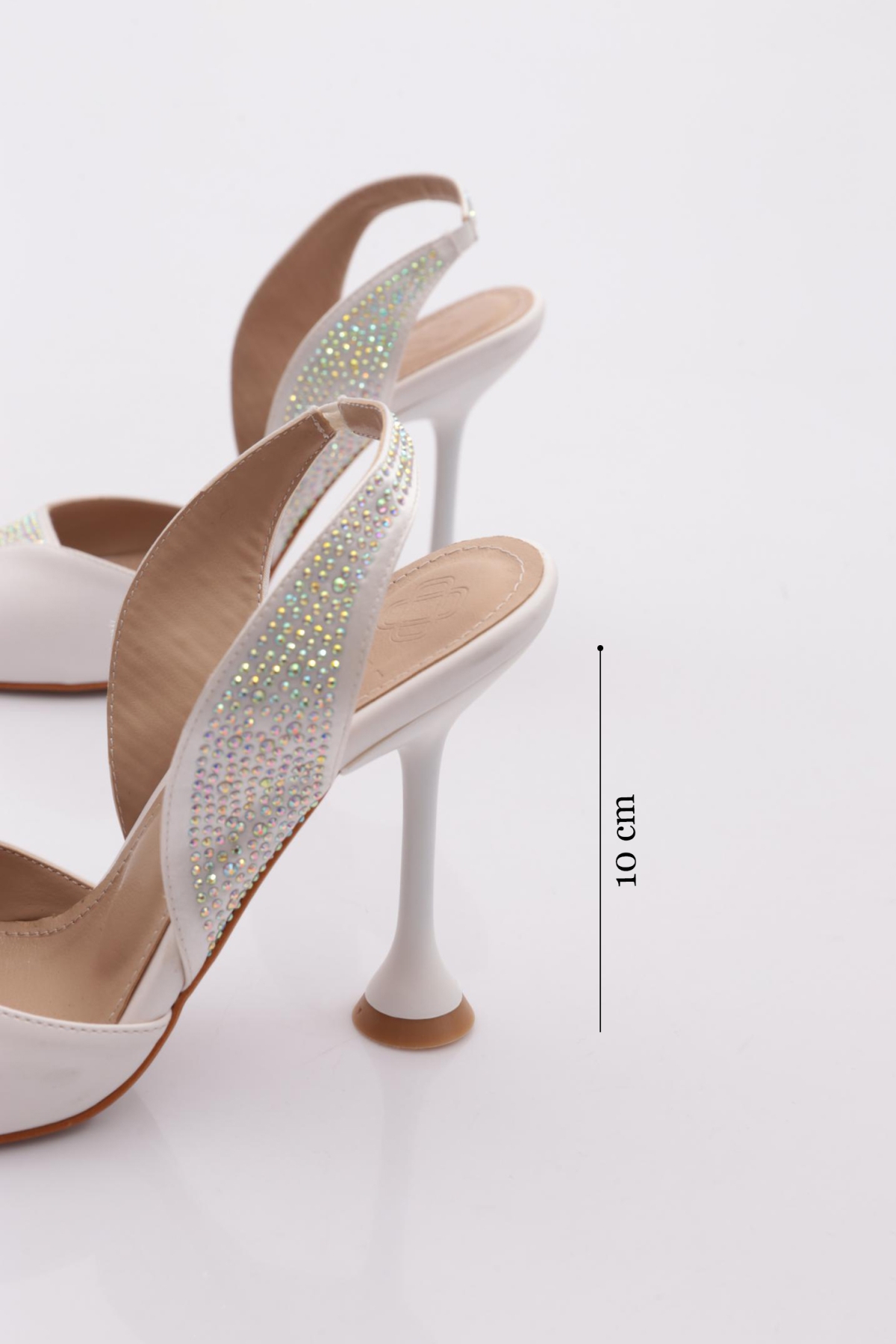 02 Kadin Silver Taşli Kadeh Topuklu Ayakkabi - Görsel 6