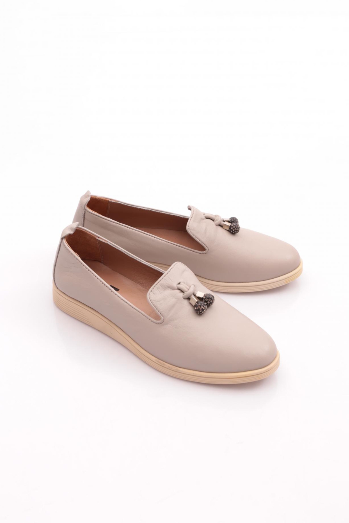 2255 Kadin Kristal Taşli Tokali Casual Ayakkabi - Görsel 3