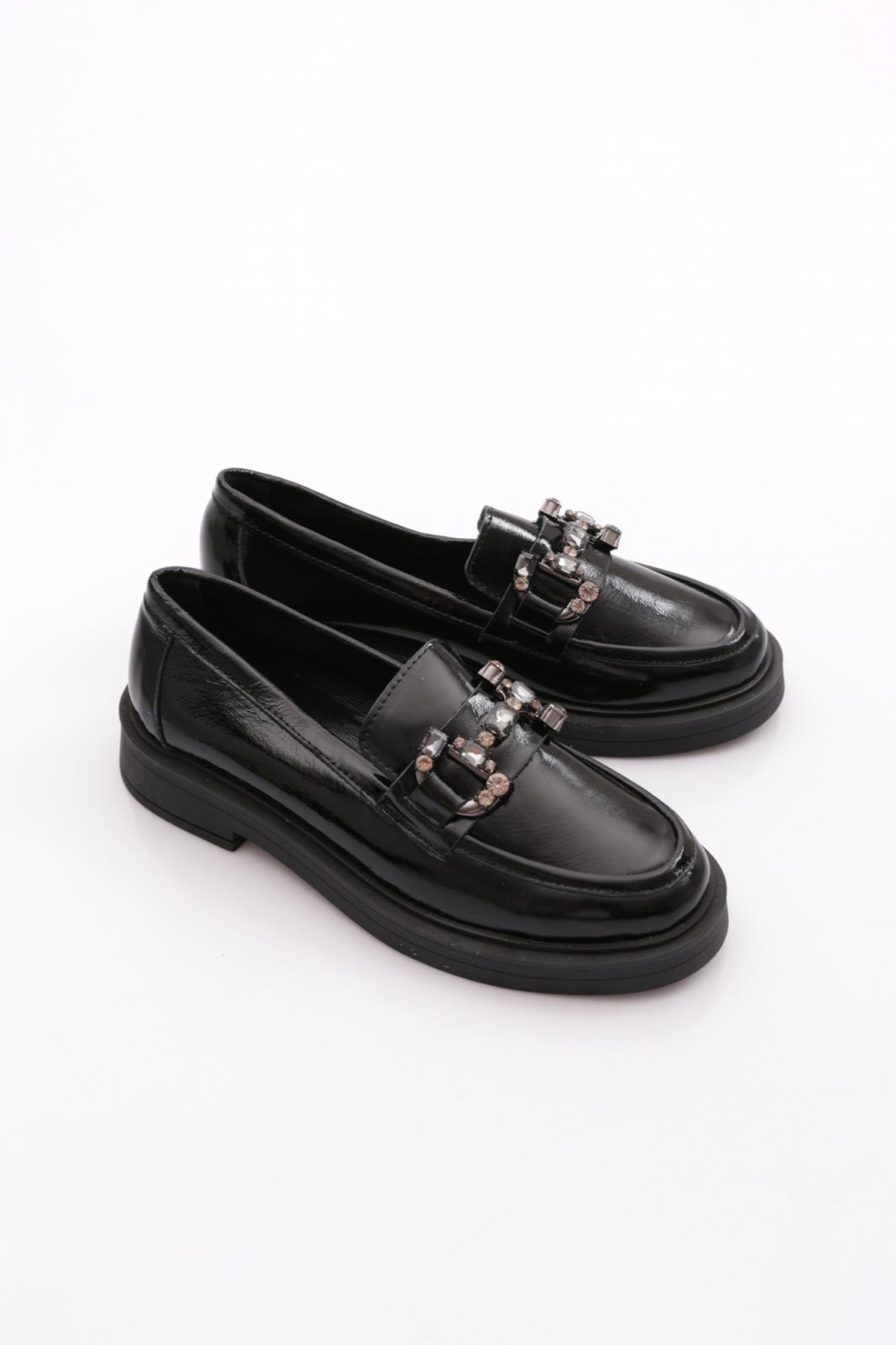2121-Ftt Kadin Metal Aksesuarli Loafer Ayakkabi - Görsel 3
