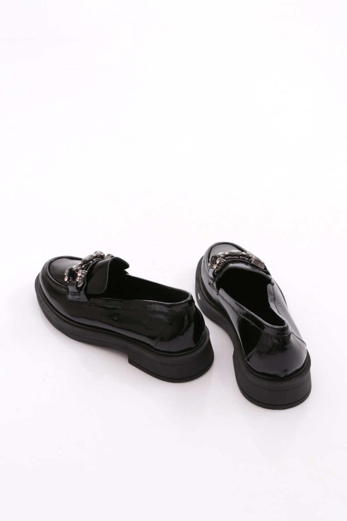 2121-Ftt Kadin Metal Aksesuarli Loafer Ayakkabi - Görsel 4