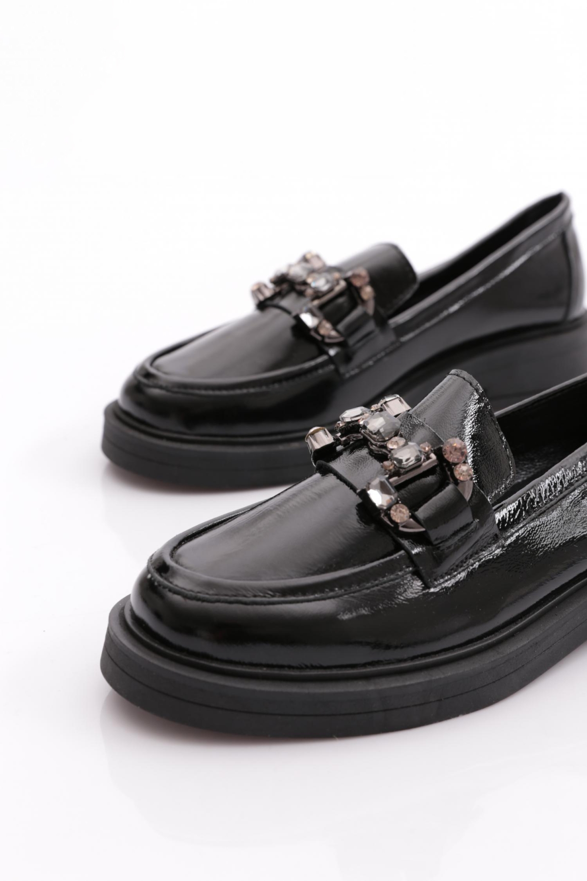 2121-Ftt Kadin Metal Aksesuarli Loafer Ayakkabi - Görsel 5