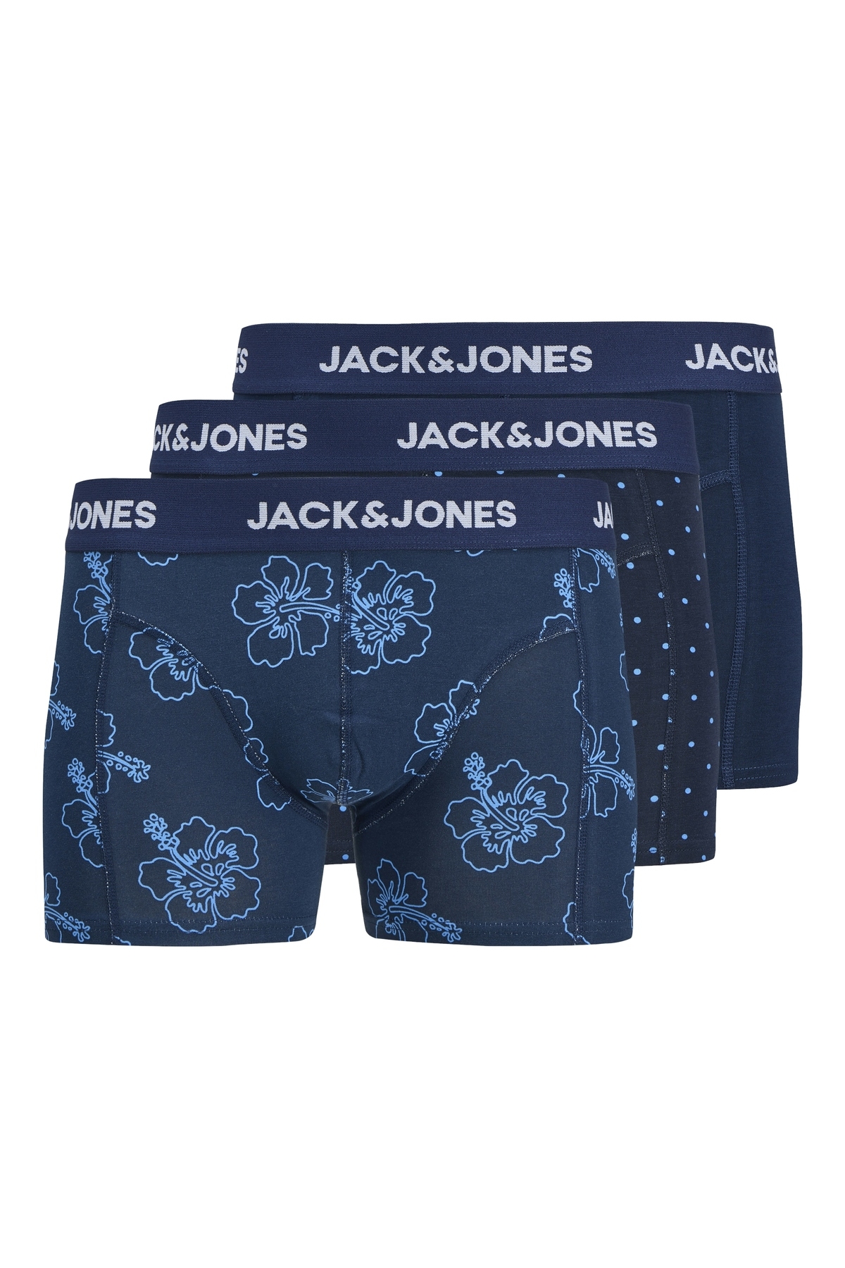 Jack Jones Jacanthony Prınt Trunks 3 Pack Noos Erkek Mavi Boxer