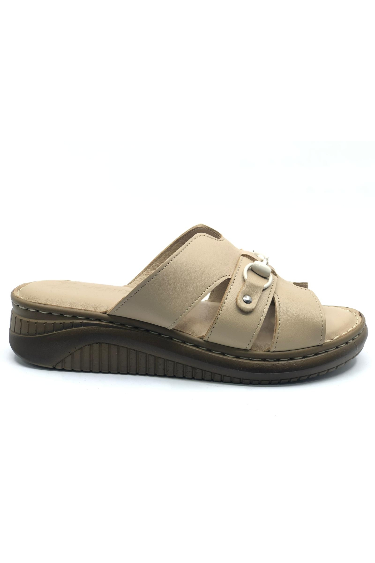 Roz Hakiki Deri Kadın Terlik - Görsel 2