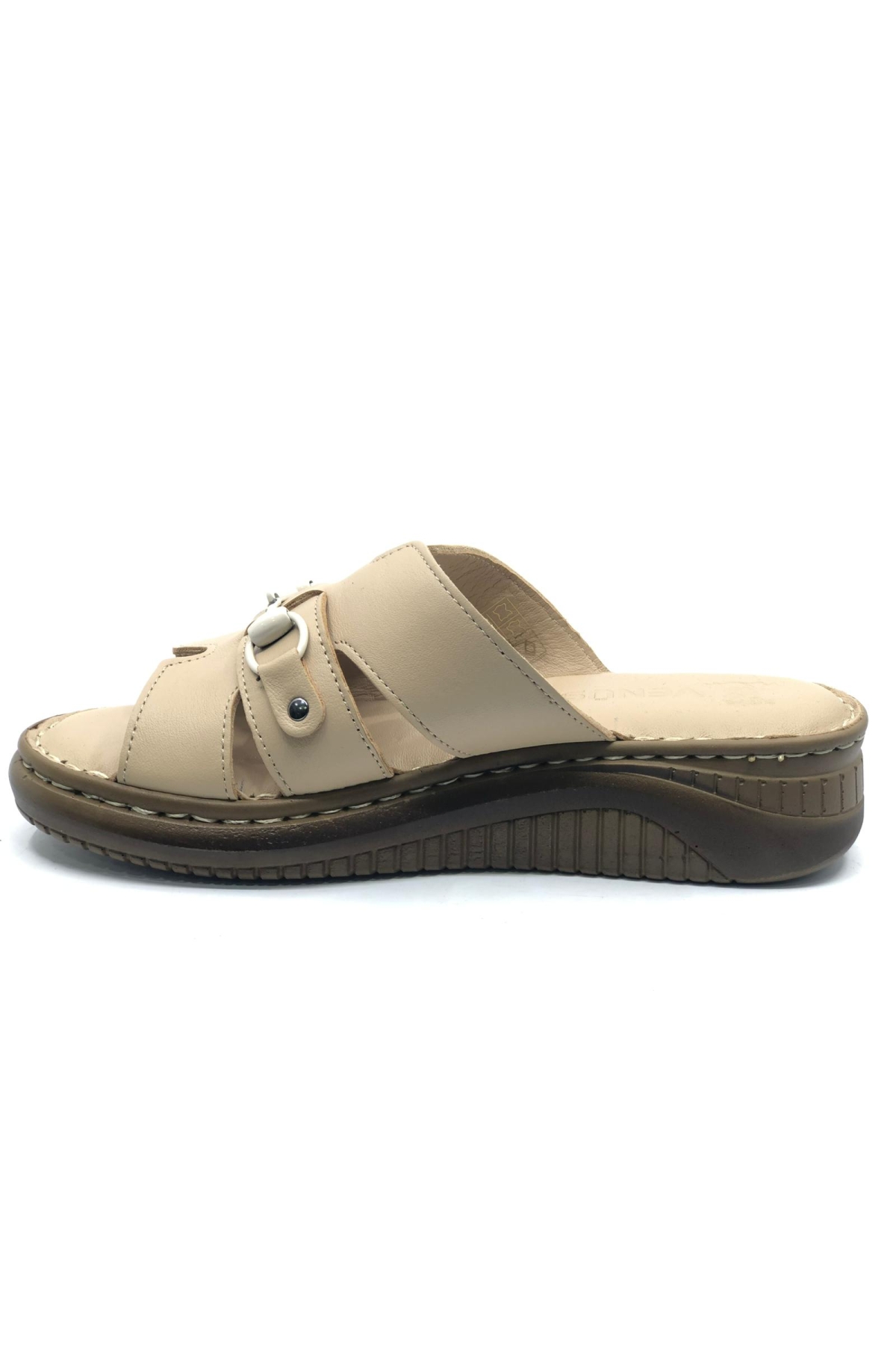 Roz Hakiki Deri Kadın Terlik - Görsel 4