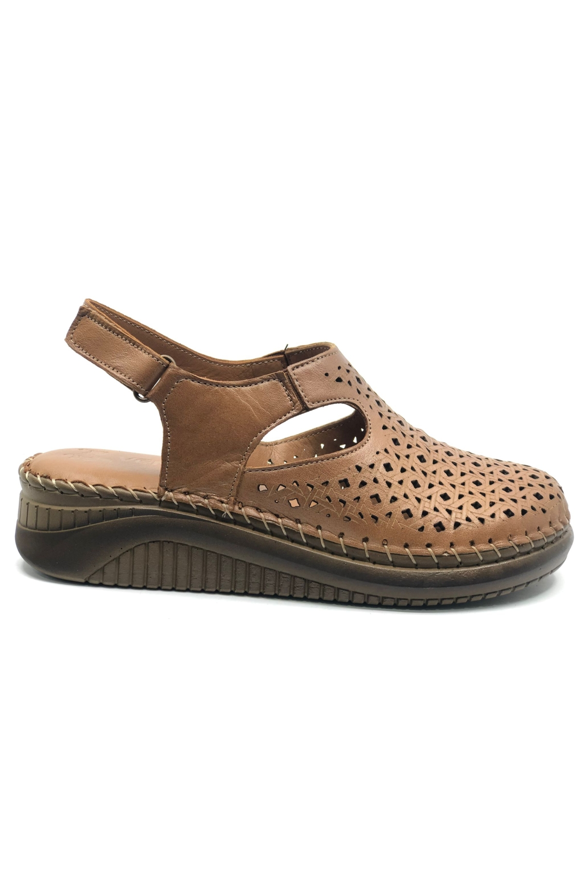 Vingo Hakiki Deri Comfort Ortopedik Kadın Sandalet - Görsel 2