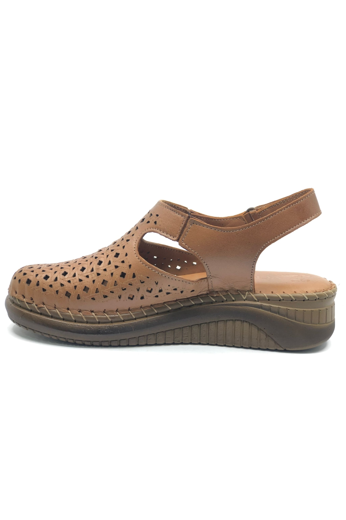 Vingo Hakiki Deri Comfort Ortopedik Kadın Sandalet - Görsel 3