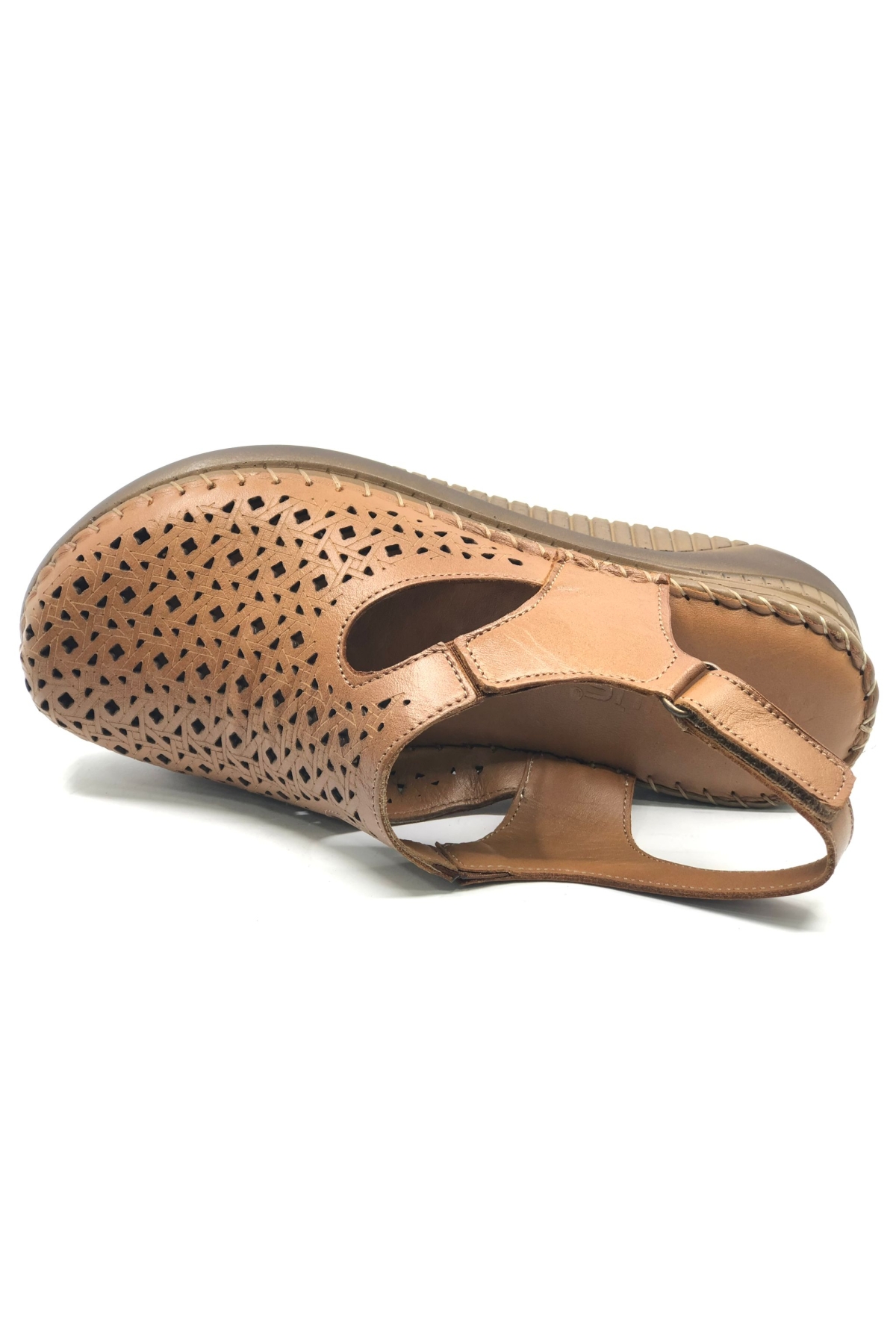 Vingo Hakiki Deri Comfort Ortopedik Kadın Sandalet - Görsel 5