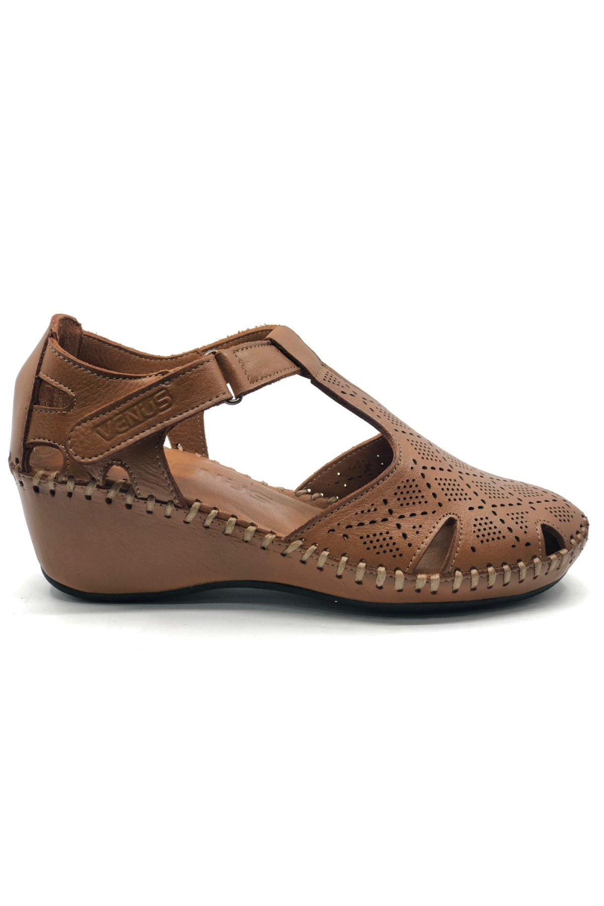 Linda Hakiki Deri Comfort Ortopedik Kadın Sandalet - Görsel 2