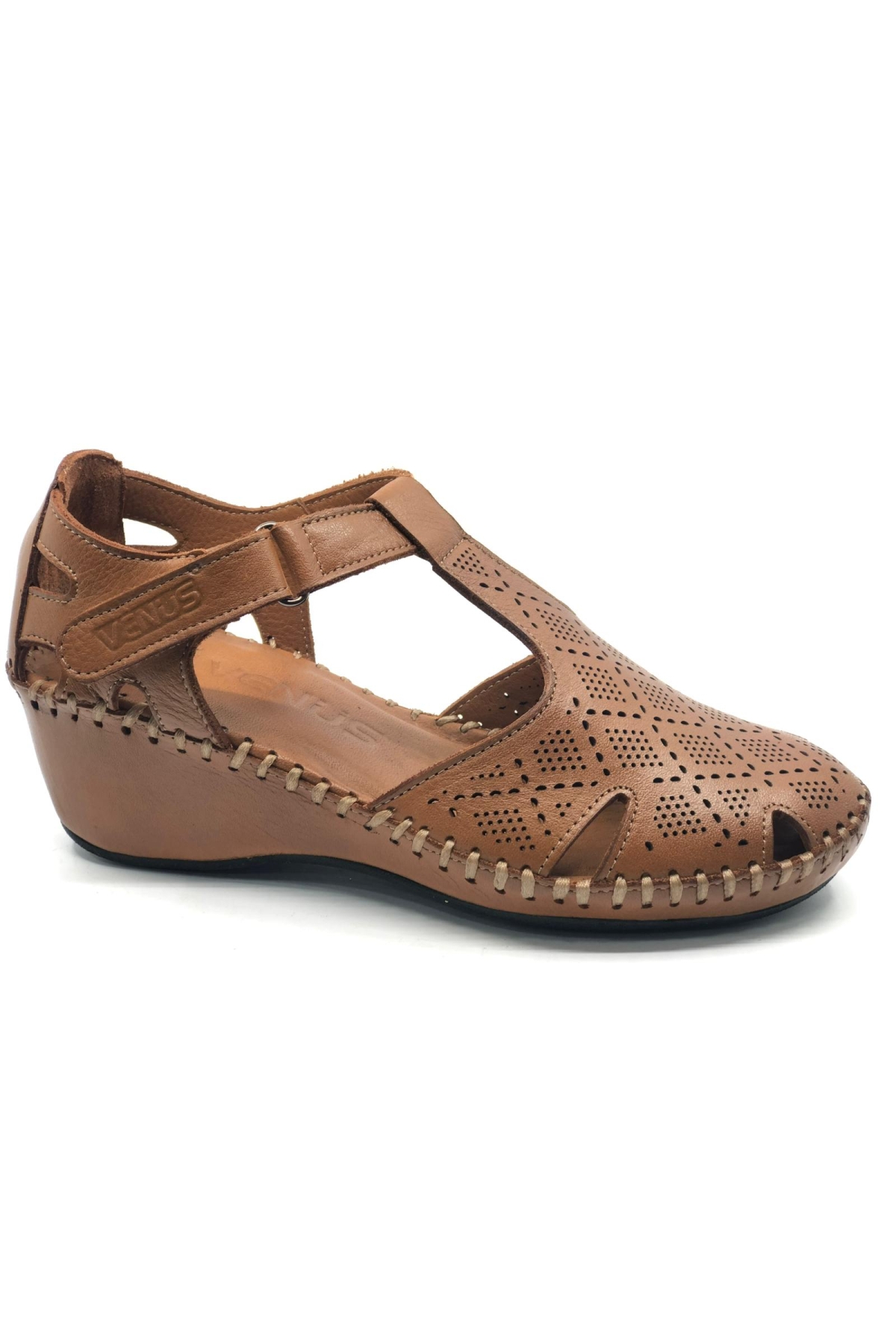 Linda Hakiki Deri Comfort Ortopedik Kadın Sandalet - Görsel 3