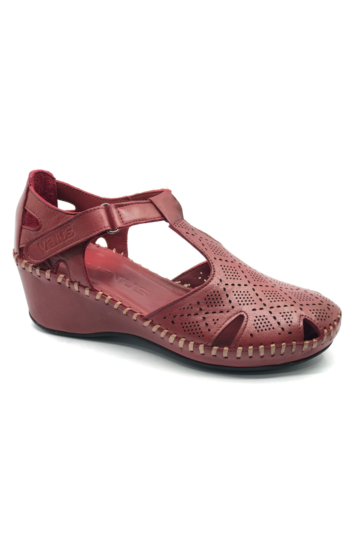 Linda Hakiki Deri Comfort Ortopedik Kadın Sandalet - Görsel 3