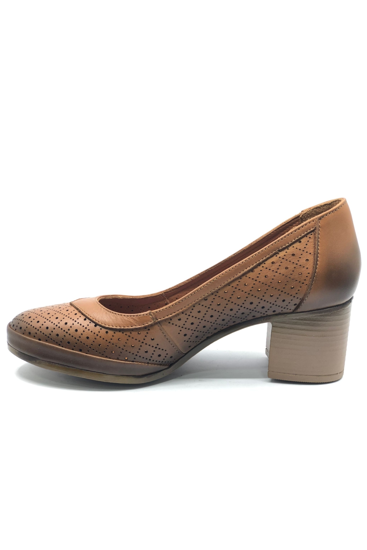 Alba Hakiki Deri Comfort Ortopedik Kadın Klasik Topuklu Ayakkabı - Görsel 5
