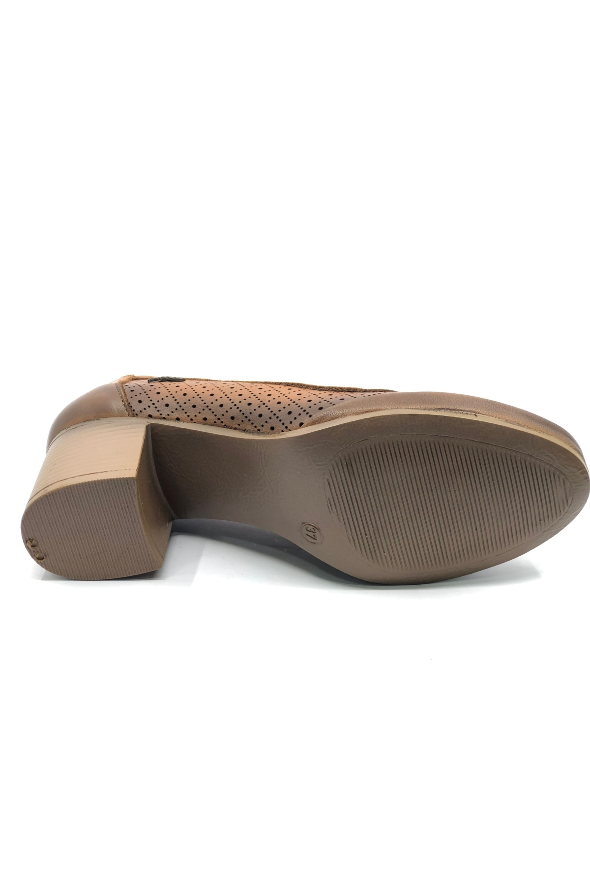 Alba Hakiki Deri Comfort Ortopedik Kadın Klasik Topuklu Ayakkabı - Görsel 6