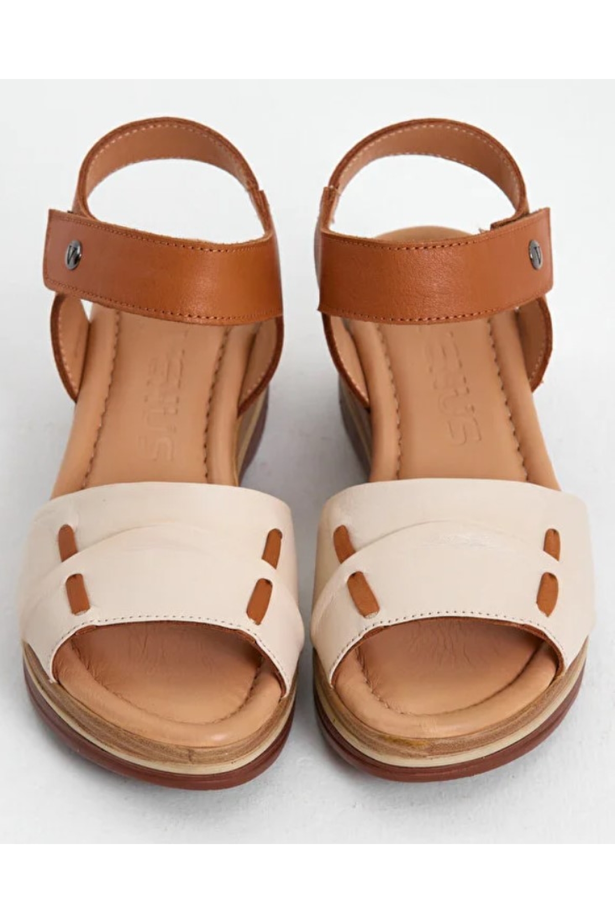 Vipera Hakiki Deri Comfort Ortopedik Kadın Sandalet - Görsel 7
