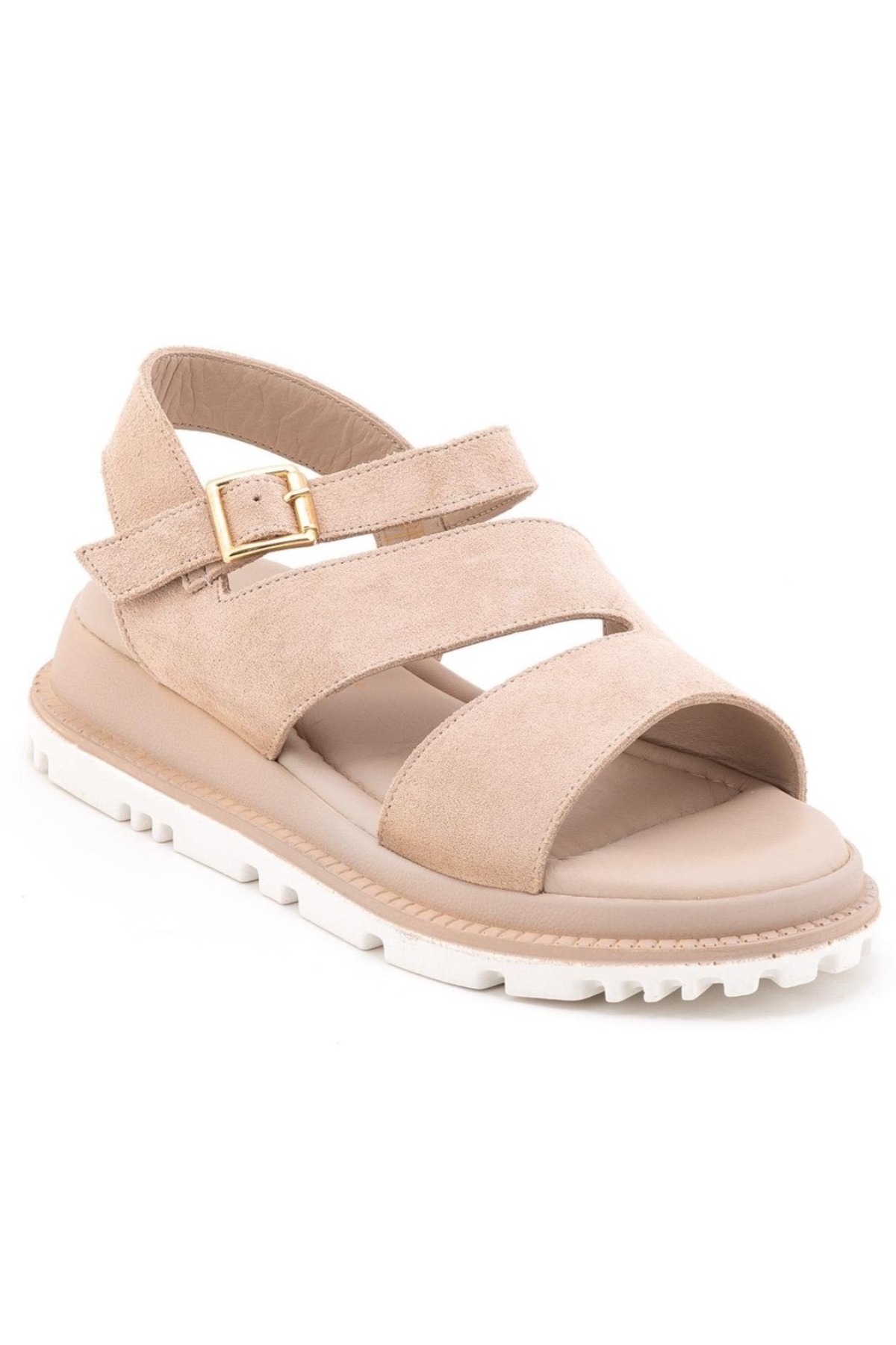 Hifli Hakiki Deri Comfort Ortopedik Kadın Sandalet - Görsel 3