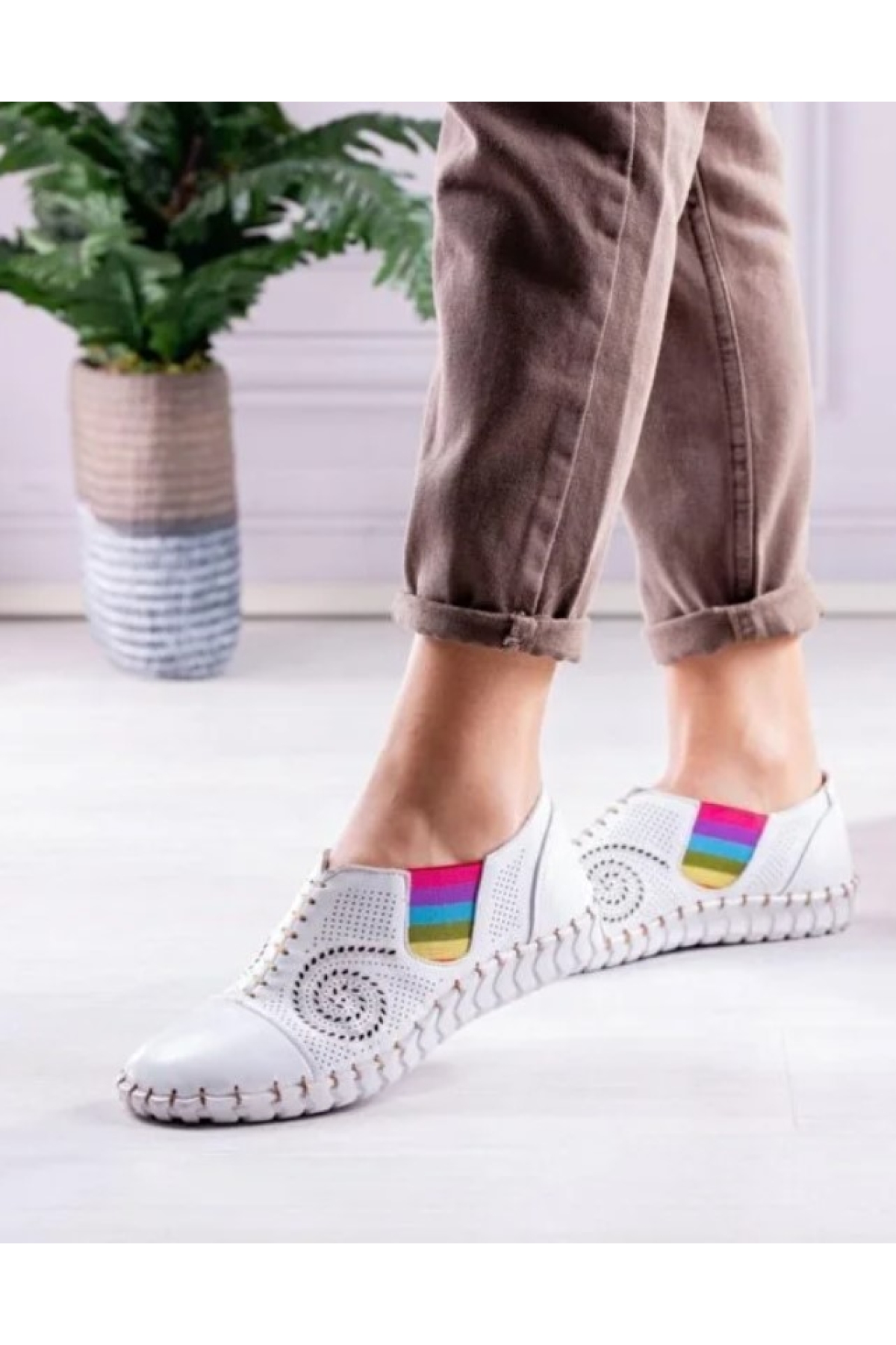 Gofnik Hakiki Deri Ortopedik Kadın Casual Ayakkabı - Görsel 2