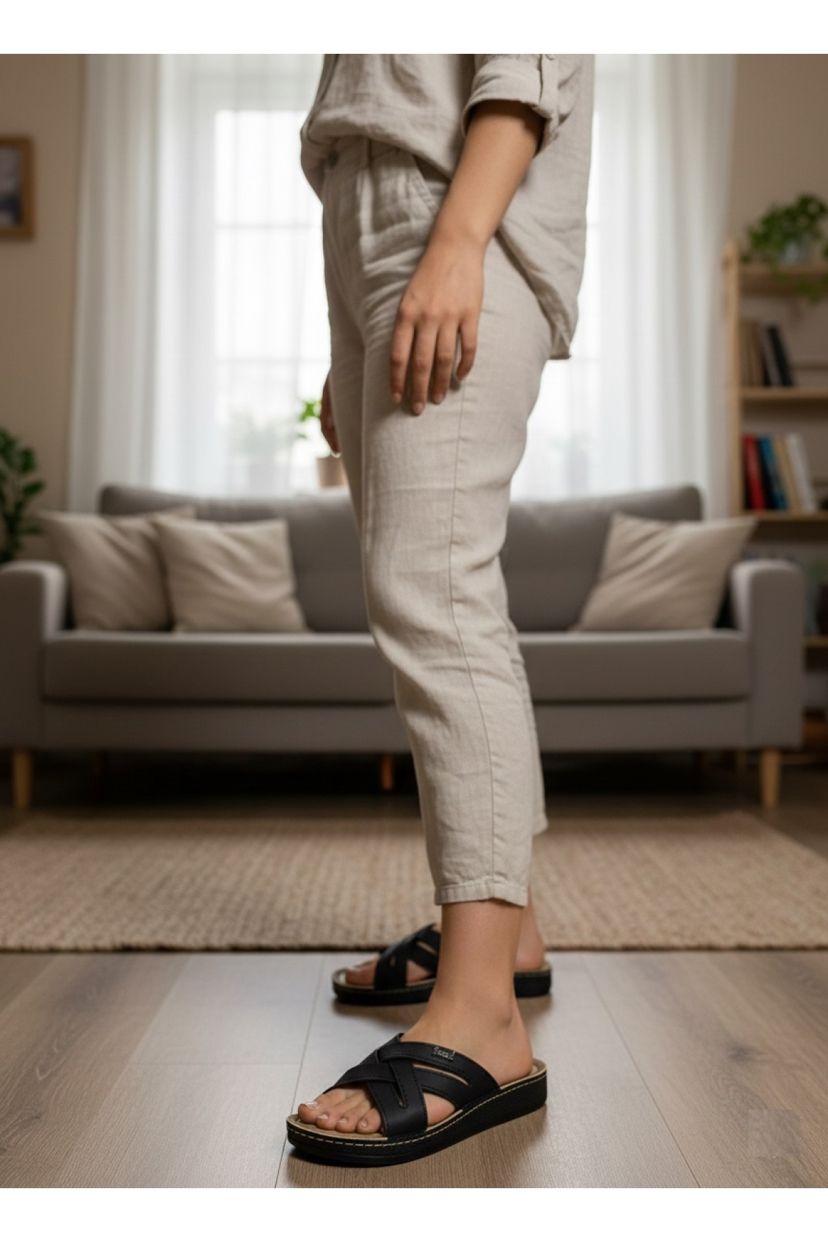 Aw2 Ortopedik Yumuşak Hafif Taban Kadın Terlik - Görsel 4