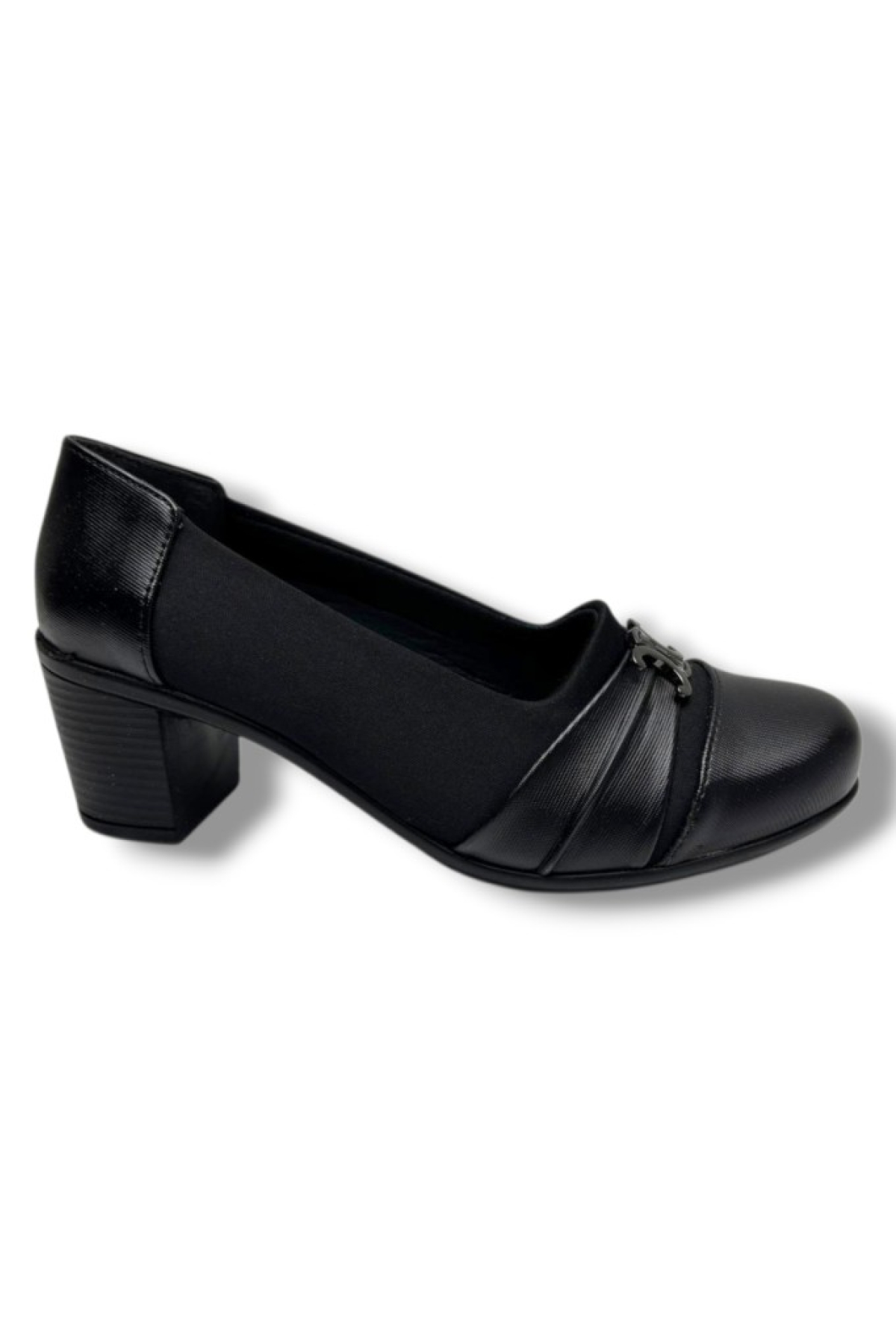 Oti̇p Oti̇p Siyah Oi 250-26 Streçli Deri Tokalı Anatomik Kalın Orta Topuklu Kadın Ayakkabı Topuklu Ayakkabı | Flo Siyah - 3. görsel