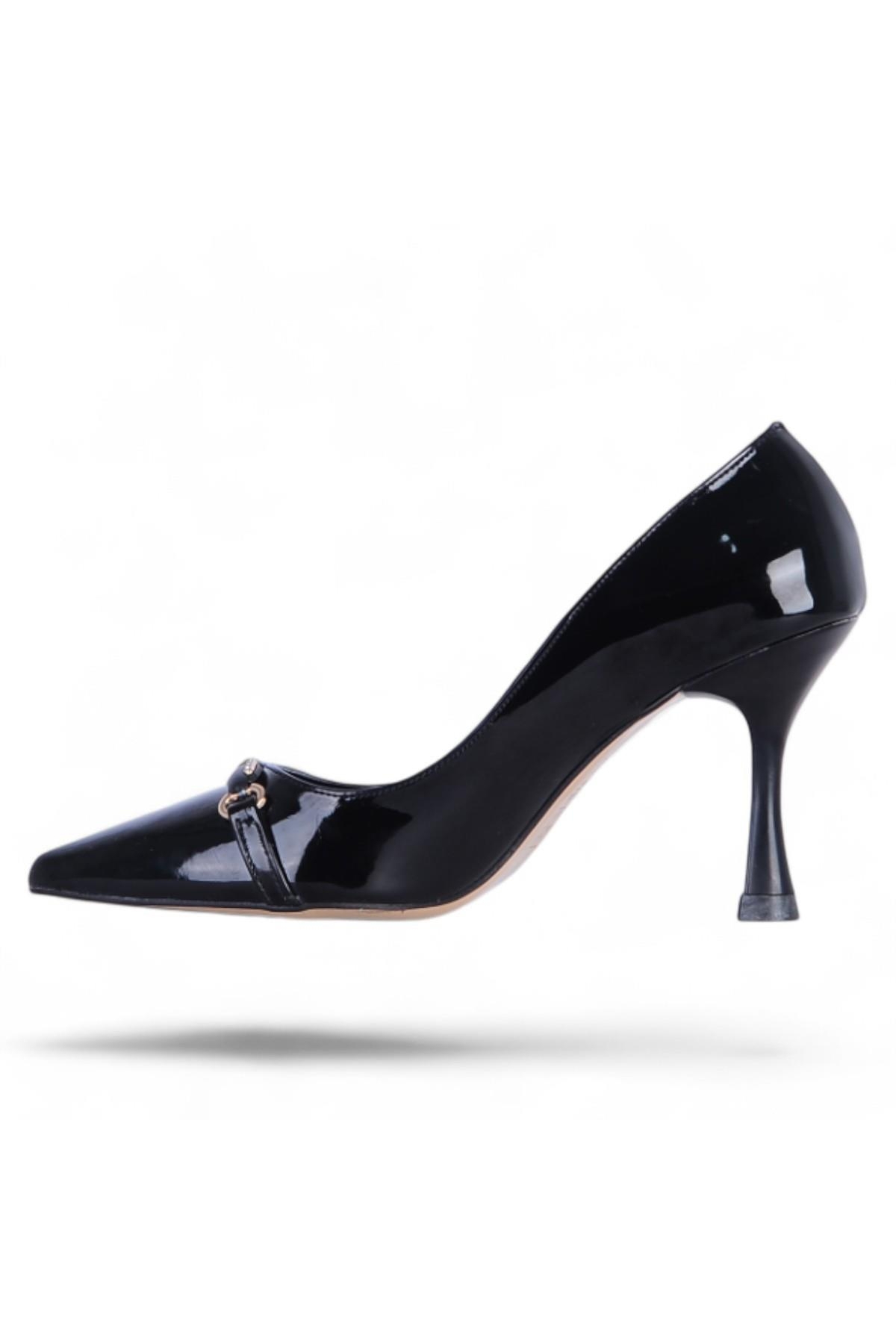 Nehir Carra Siyah Rugan Kadın 9Cm Topuklu Ayakkabı - Görsel 4