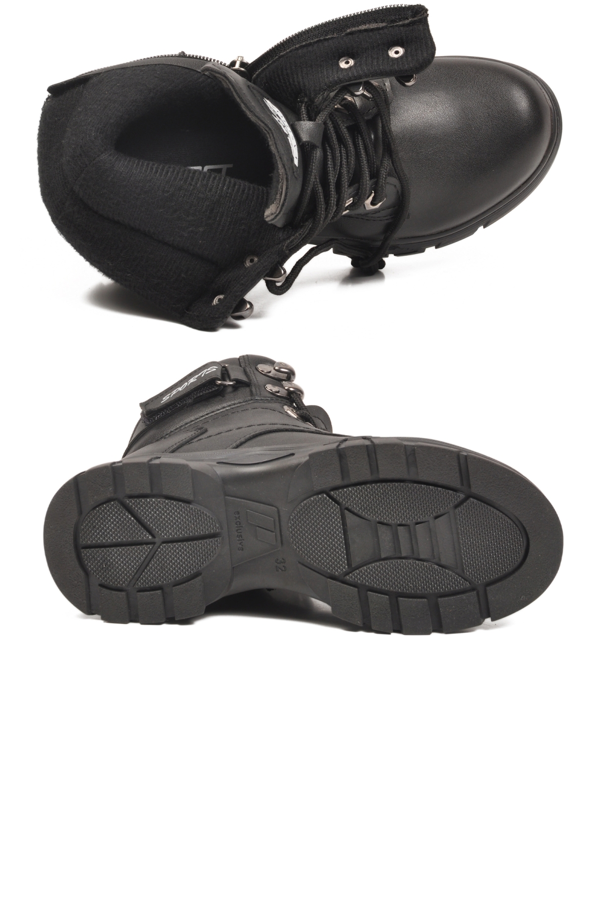 24035 F Siyah Polarlı Kaymaz Taban Unisex Çocuk Bot - Görsel 6