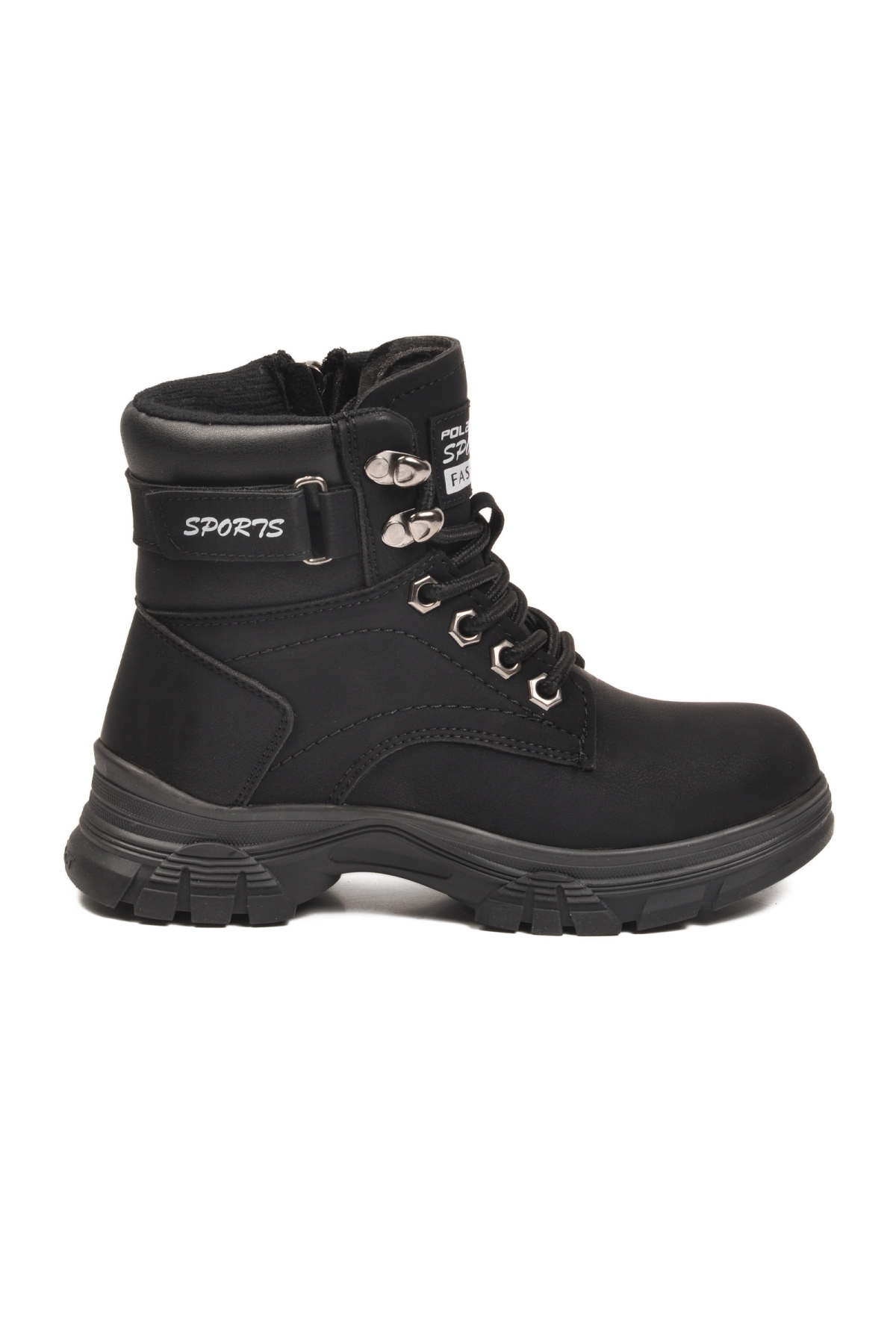 24035 F Siyah Zümrüt Polarlı Kaymaz Taban Unisex Çocuk Bot - Görsel 4