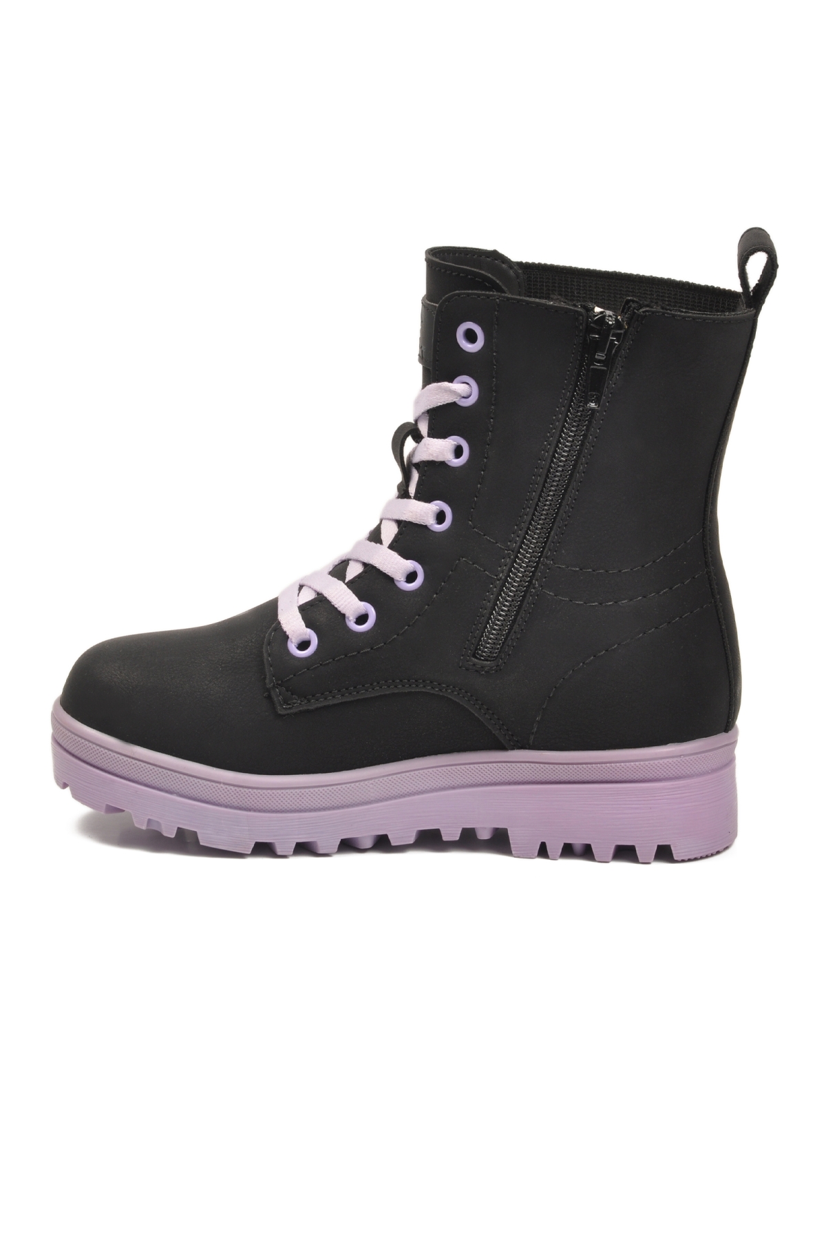 23002 F Siyah-Lila Kaymaz Polarlı Kız Çocuk Bot - Görsel 5