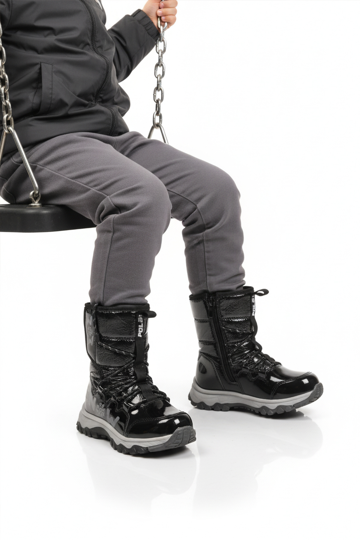 24081 F Kaymaz Soğuğa Dirençli Siyah Unisex Çocuk Bot - Görsel 3