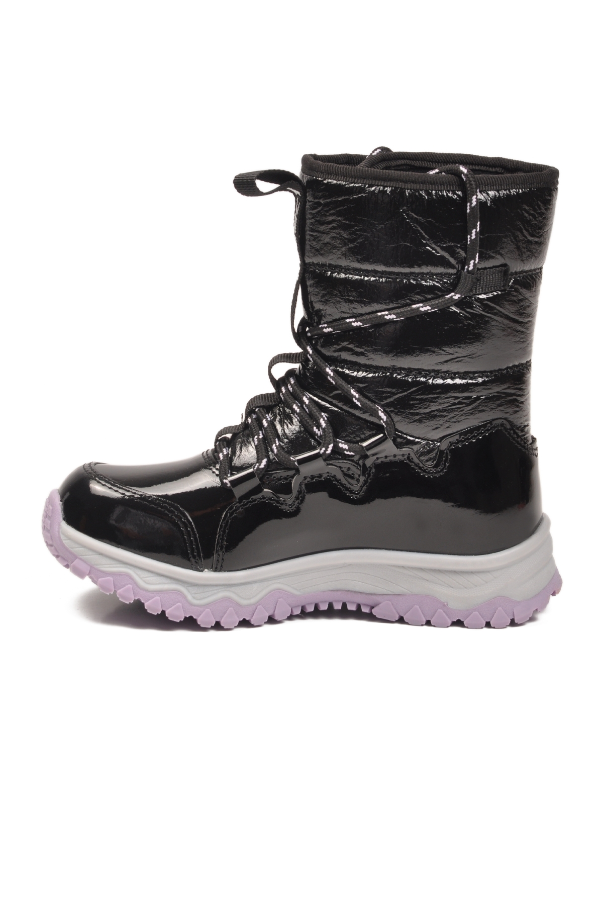 24081 F Kaymaz Soğuğa Dirençli Siyah Lila Kız Çocuk Bot - Görsel 5