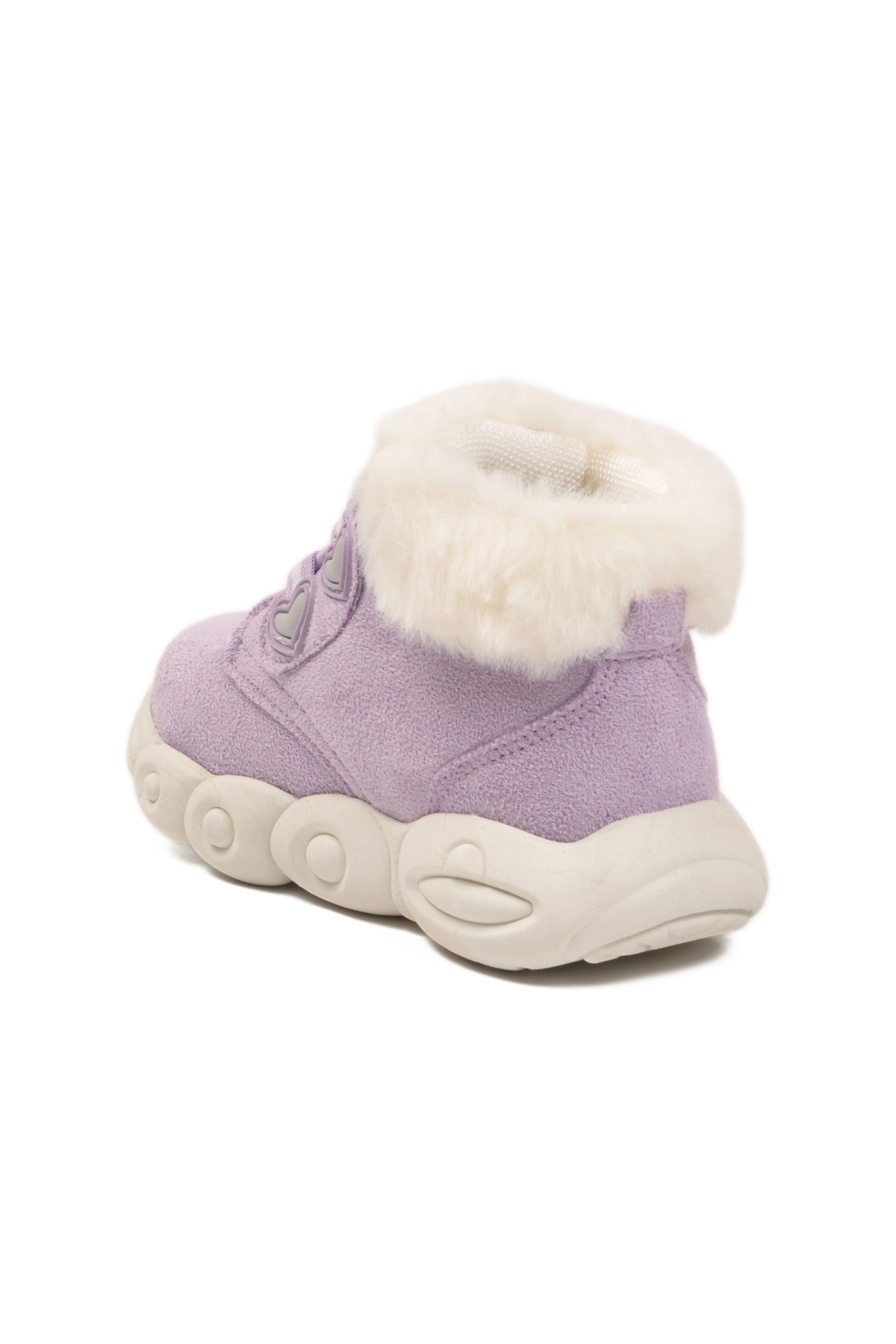 Lici B Lila Cırtlı Desenli Kürklü Kız Bebek Bot - Görsel 5