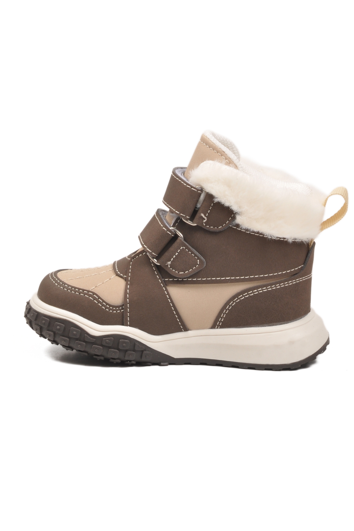 Shade B Kahve Cırtlı Kürklü Kaymaz Unisex Bebek Bot - Görsel 4