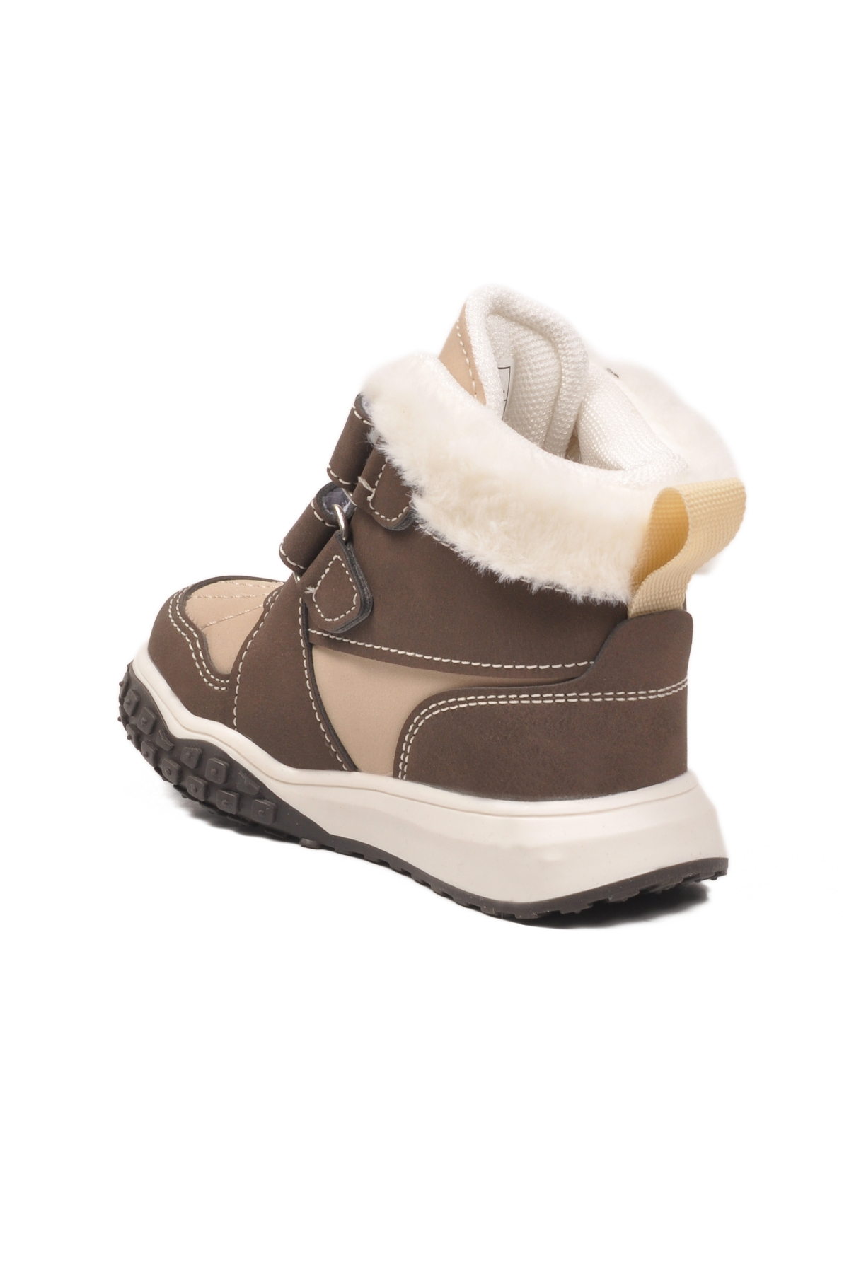 Shade B Kahve Cırtlı Kürklü Kaymaz Unisex Bebek Bot - Görsel 5