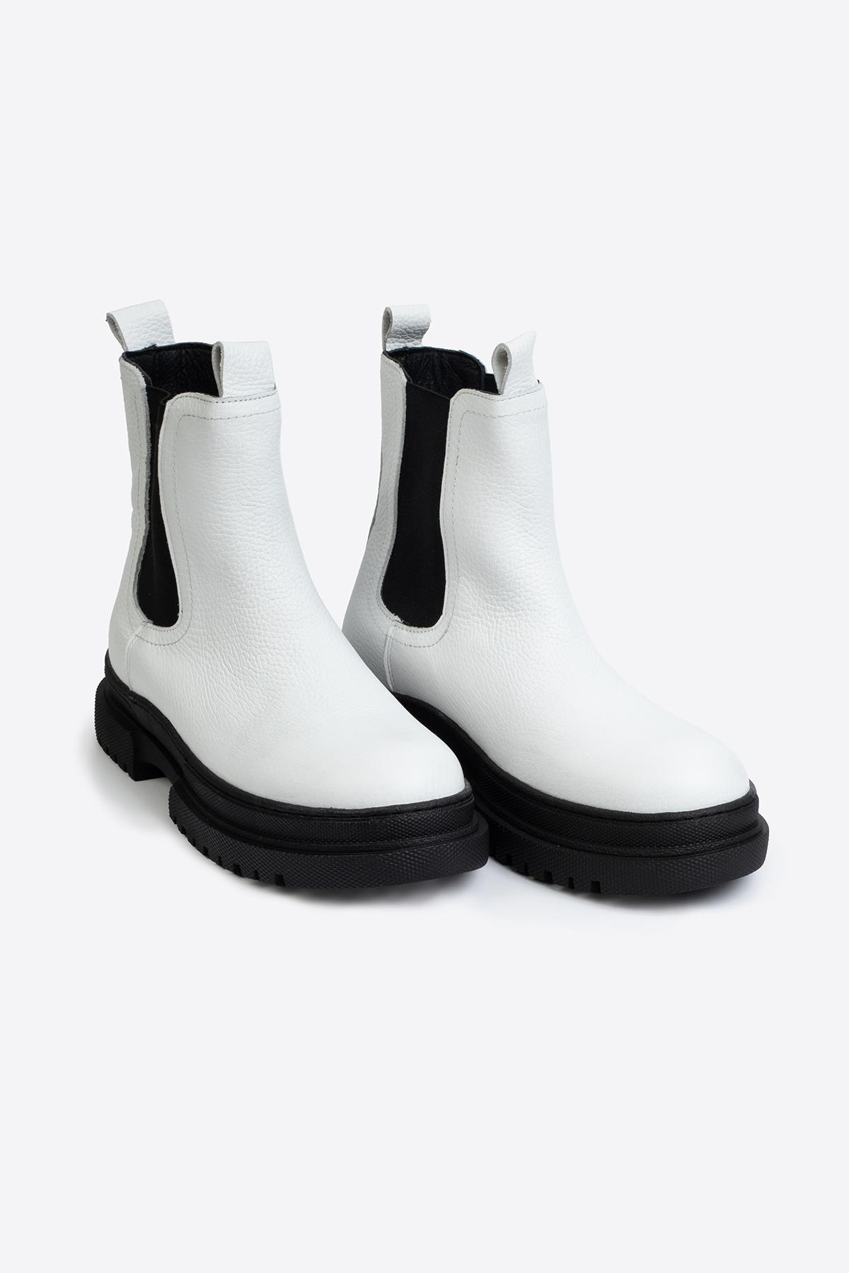 Letoon Letoon Beyaz KADIN HAKİKİ DERİ BOT | Flo Beyaz - 2. görsel