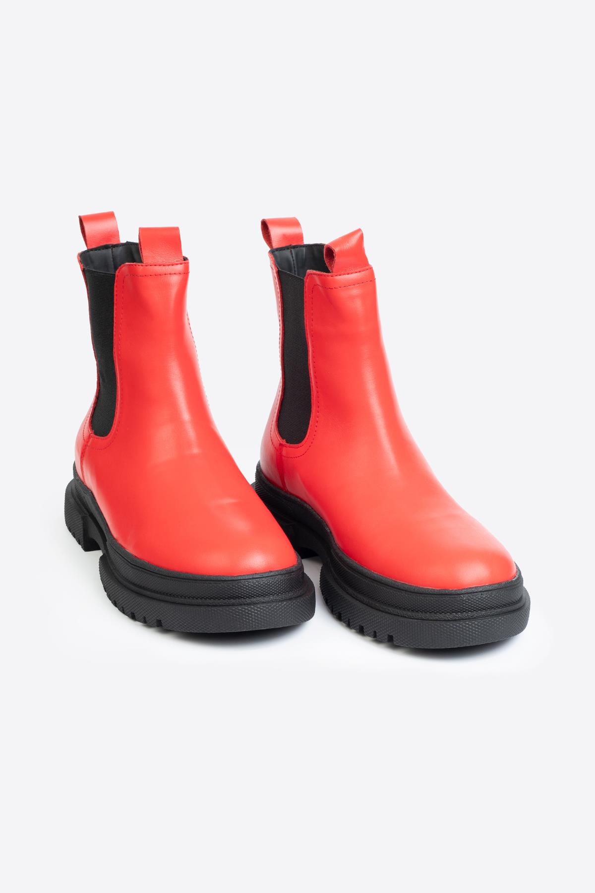 Letoon Letoon Kırmızı KADIN HAKİKİ DERİ BOT | Flo Kırmızı - 2. görsel