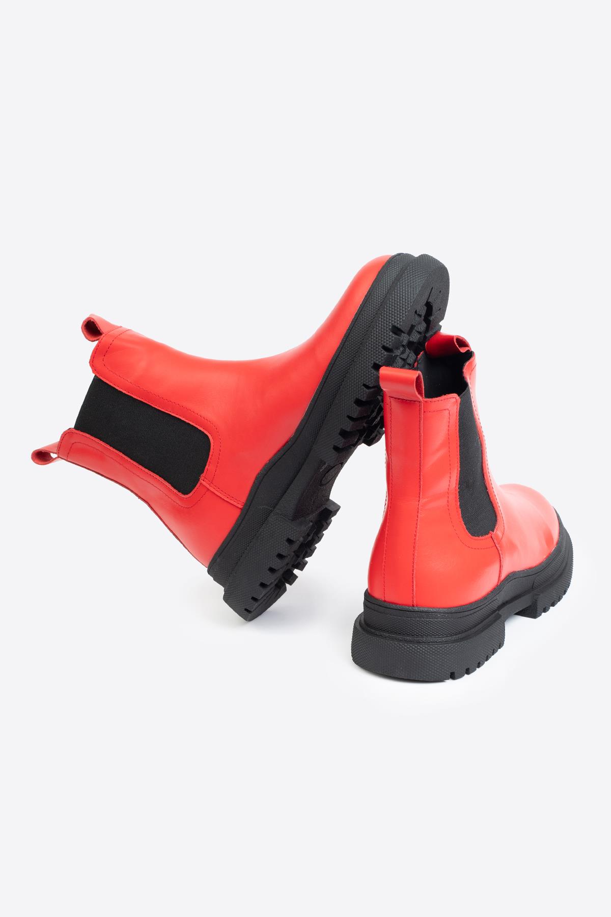 Letoon Letoon Kırmızı KADIN HAKİKİ DERİ BOT | Flo Kırmızı - 3. görsel