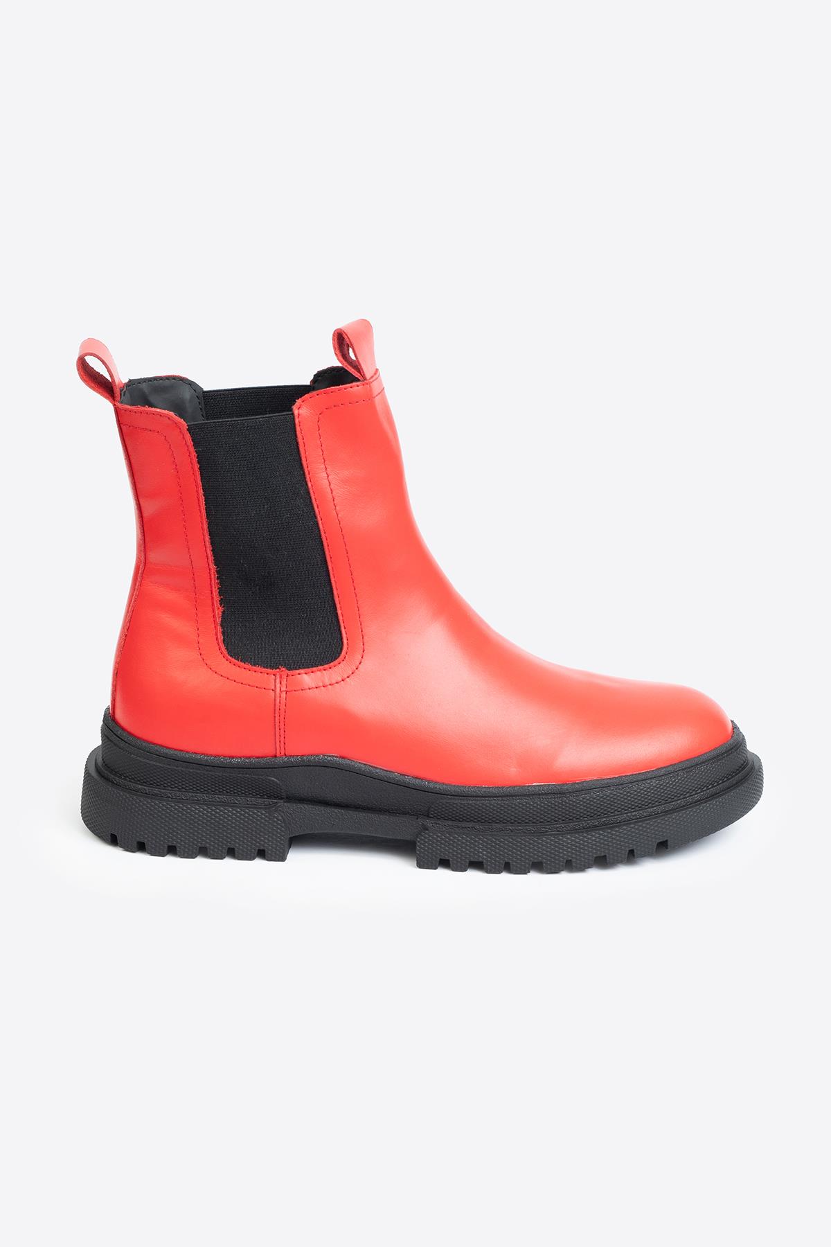 Letoon Letoon Kırmızı KADIN HAKİKİ DERİ BOT | Flo Kırmızı - 4. görsel