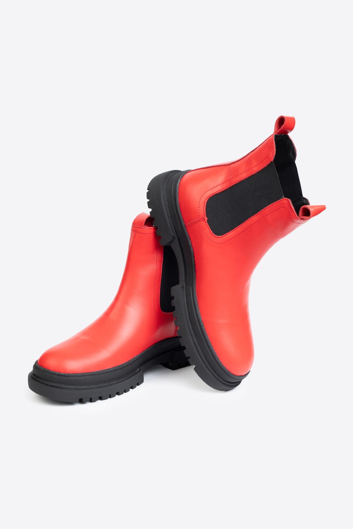 Letoon Letoon Kırmızı KADIN HAKİKİ DERİ BOT | Flo Kırmızı - 6. görsel