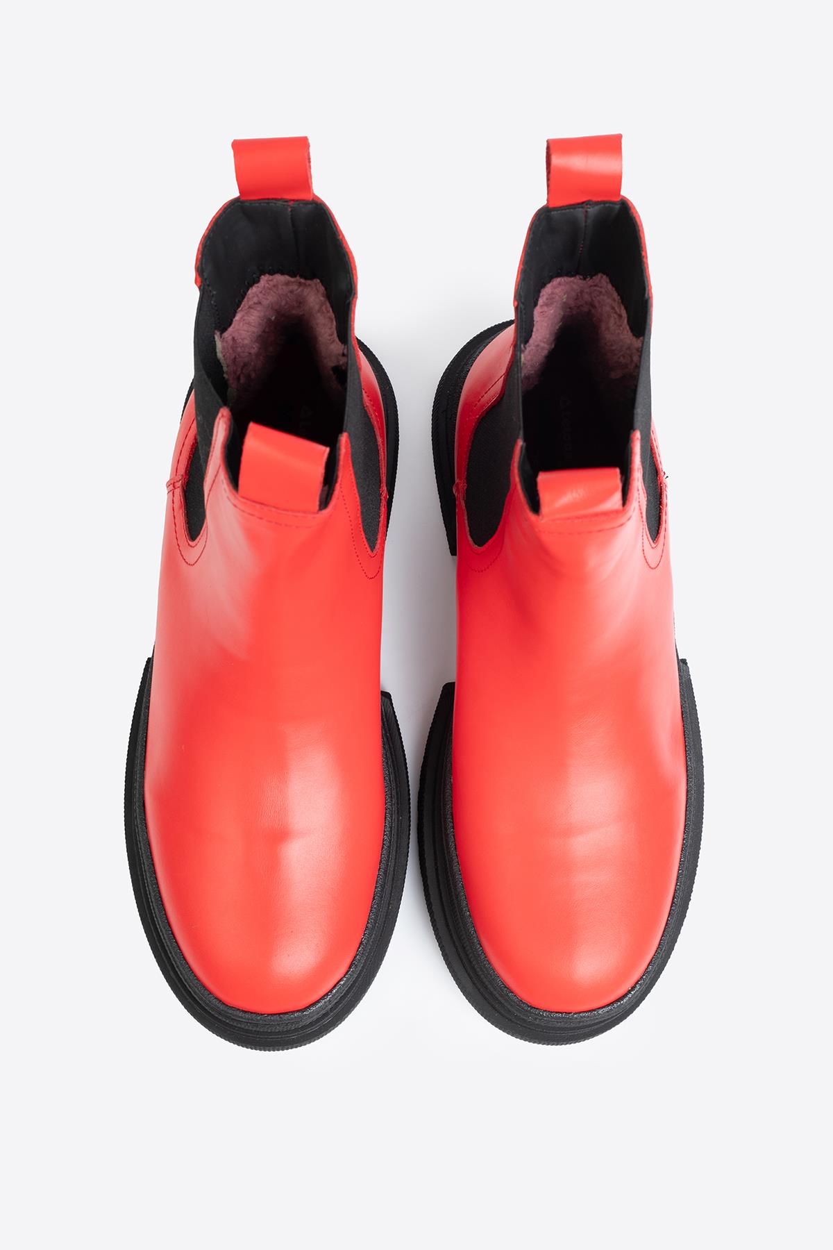 Letoon Letoon Kırmızı KADIN HAKİKİ DERİ BOT | Flo Kırmızı - 7. görsel