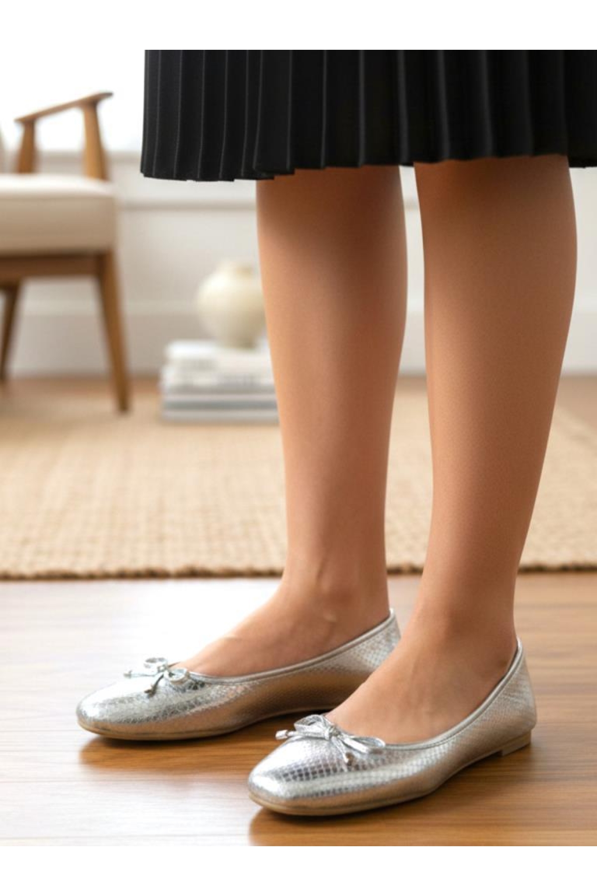 Serena Trend Fiyonklu Kadın Babet Ofis Ayakkabısı Yazlık Şık Babet - Görsel 4
