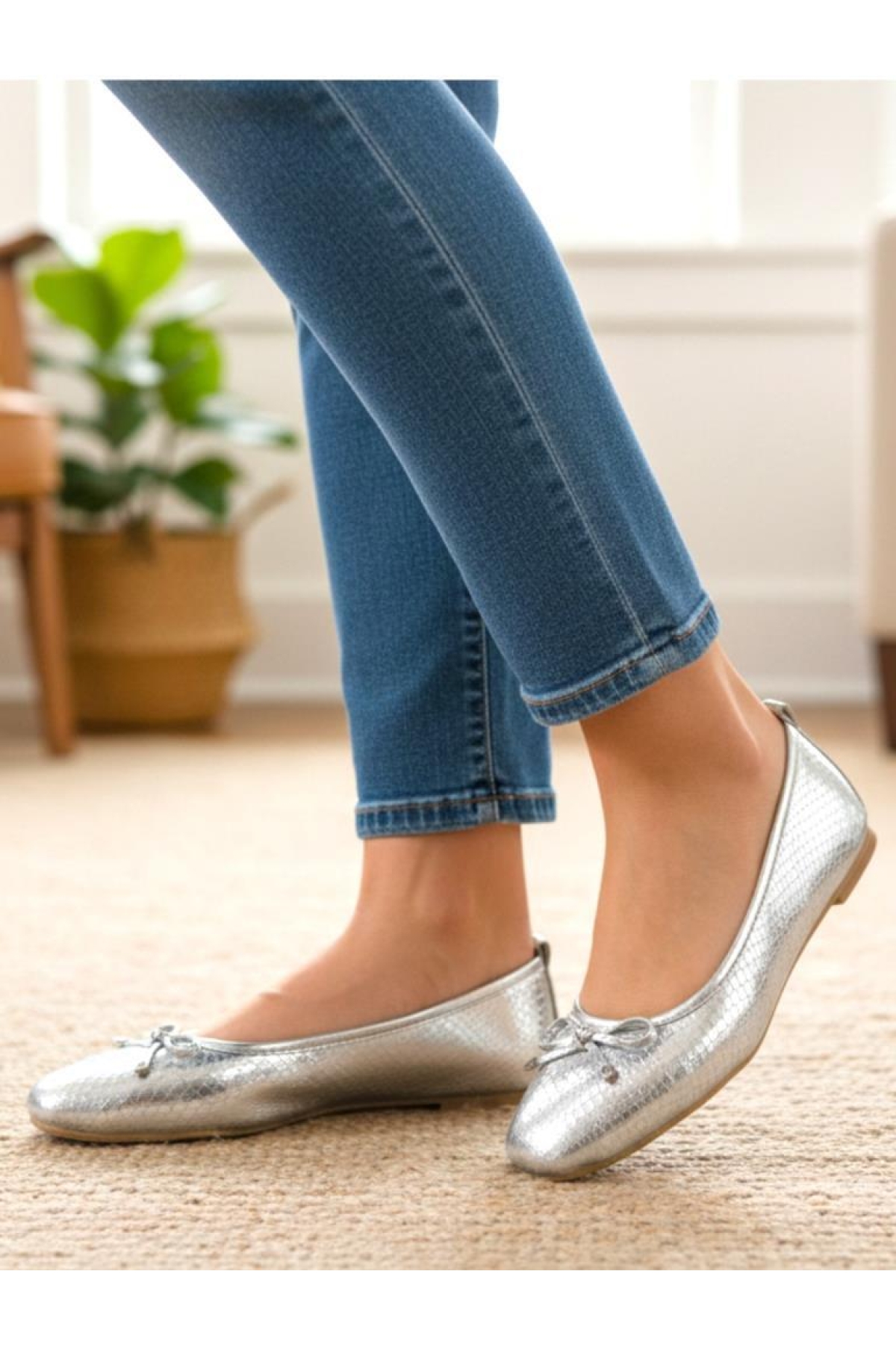 Serena Trend Fiyonklu Kadın Babet Ofis Ayakkabısı Yazlık Şık Babet - Görsel 5