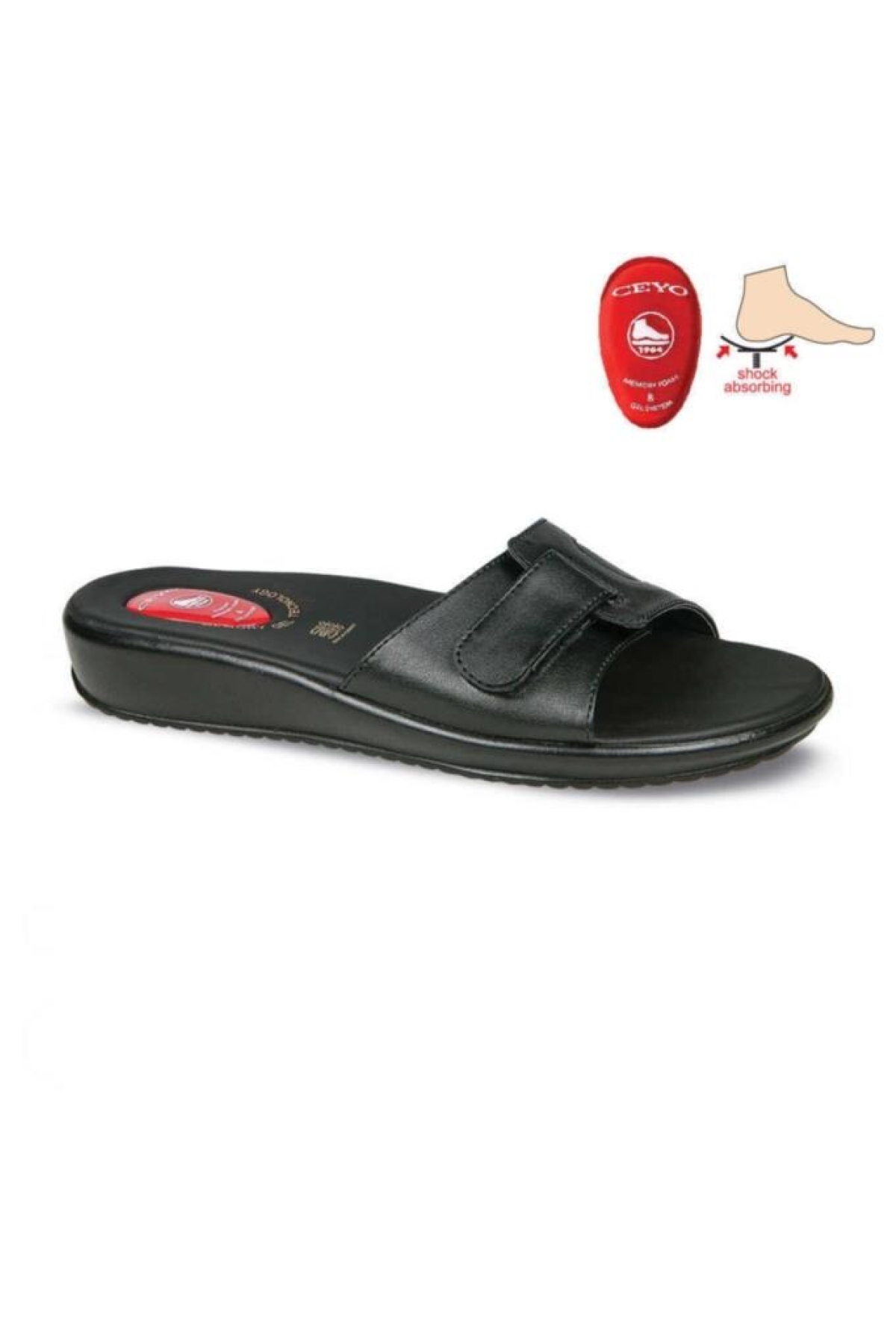 Ceyo Ceyo Siyah Topuk Dikeni Için Kadın Yazlık Terlik 9200-12 Sandalet & Terlik | Flo Siyah - 2. görsel