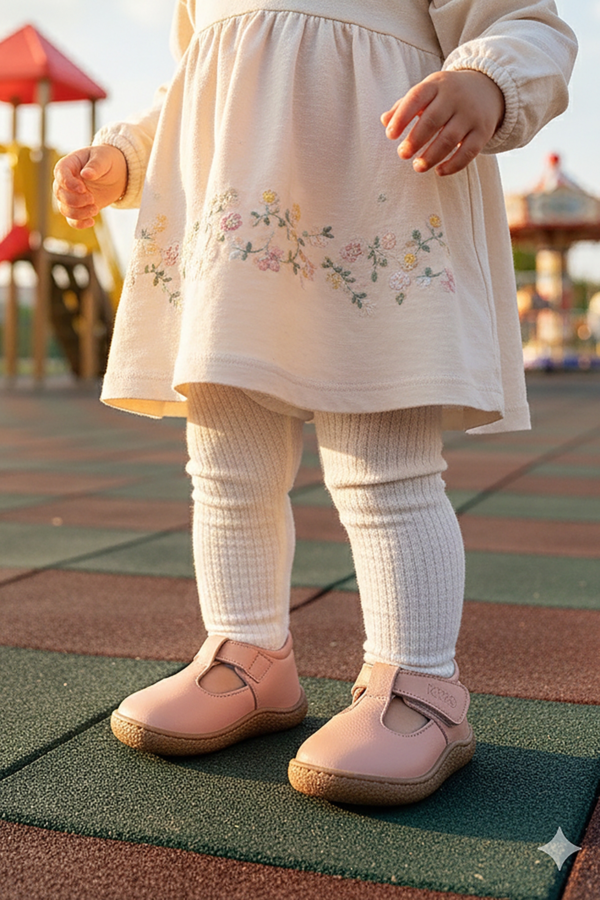 Lija %100 Deri Günlük Kız Bebek Babet Ayakkabı Pudra - Görsel 4