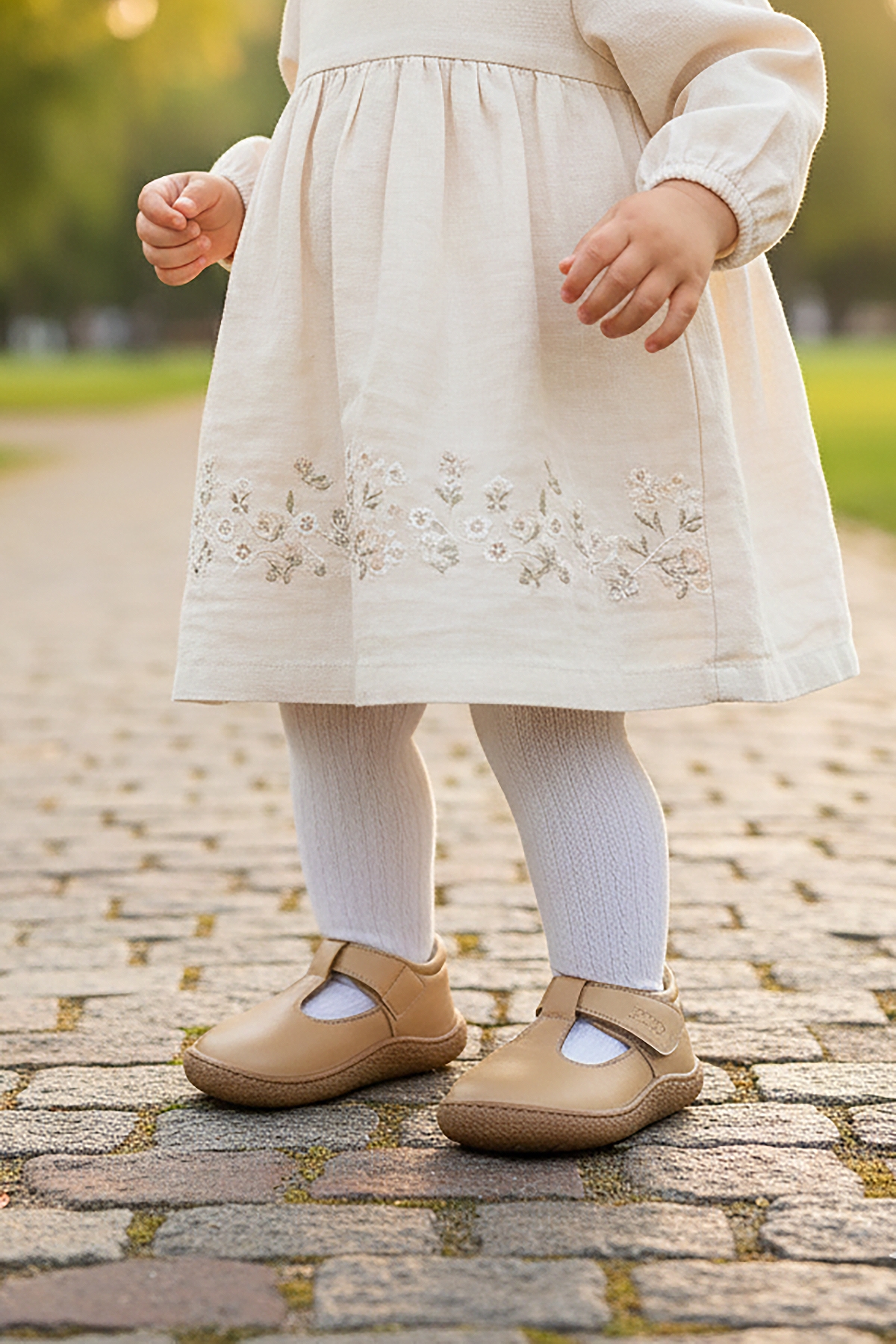 Lija %100 Deri Günlük Kız Bebek Babet Ayakkabı Açık Taba - Görsel 4