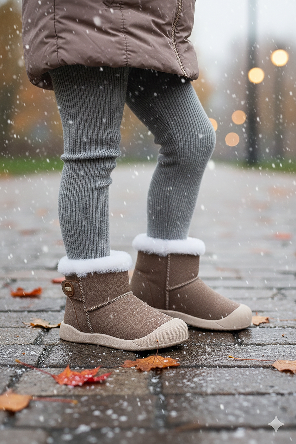 Liplan Cırtlı Termo Taban Kız Çocuk Bot Ayakkabı Kum - Görsel 4