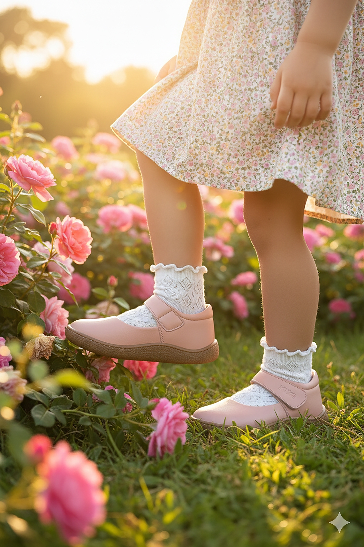 Lida %100 Deri Günlük Kız Çocuk Babet Ayakkabı Pudra - Görsel 4