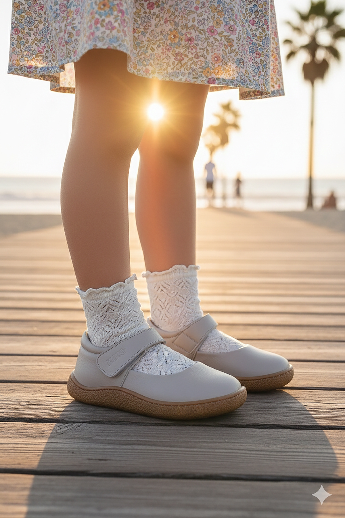 Lida %100 Deri Günlük Kız Çocuk Babet Ayakkabı Bej - Görsel 4